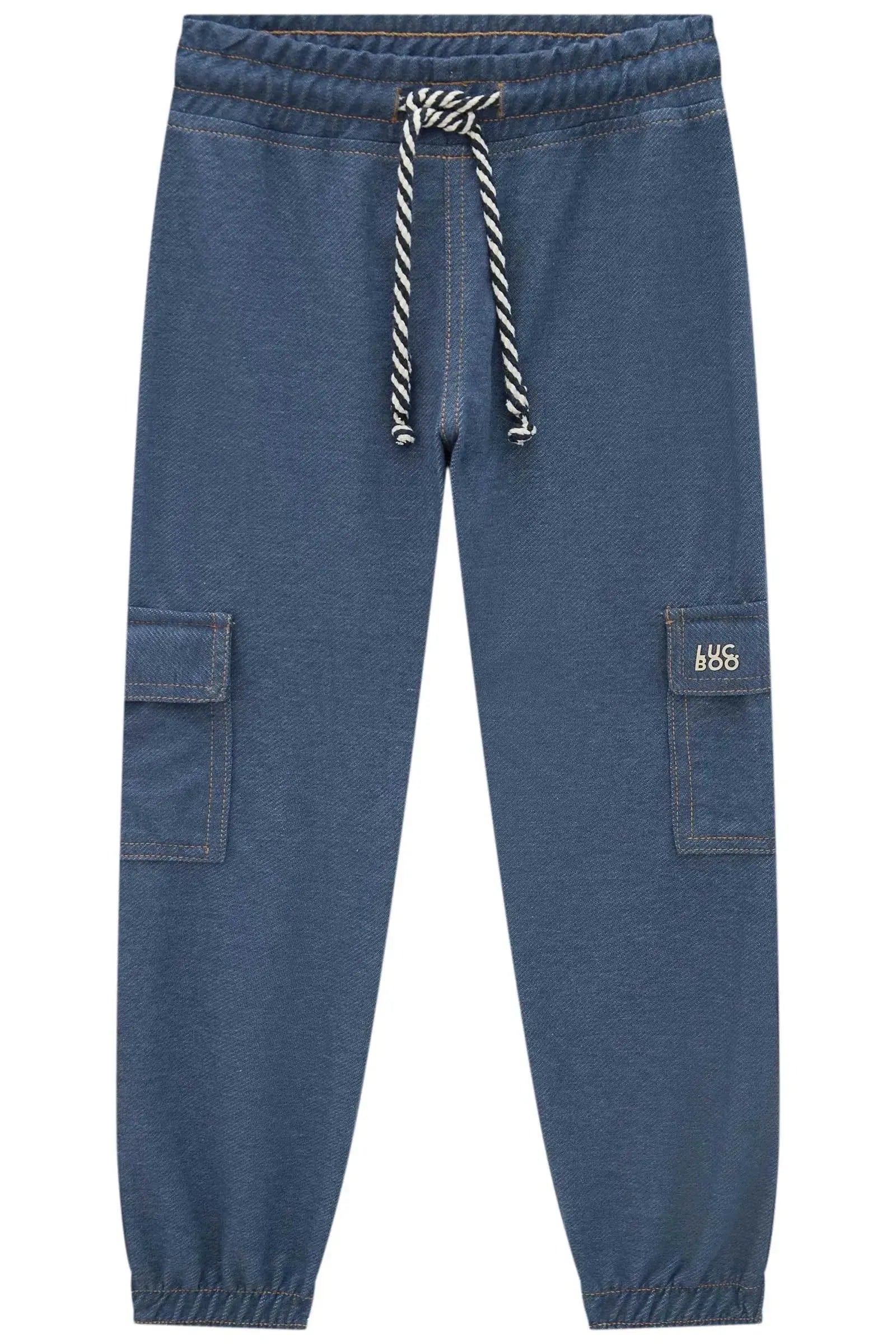 Calça Jogger em Cotton Jeans com Elastano 87290 LucBoo Infantil Menino