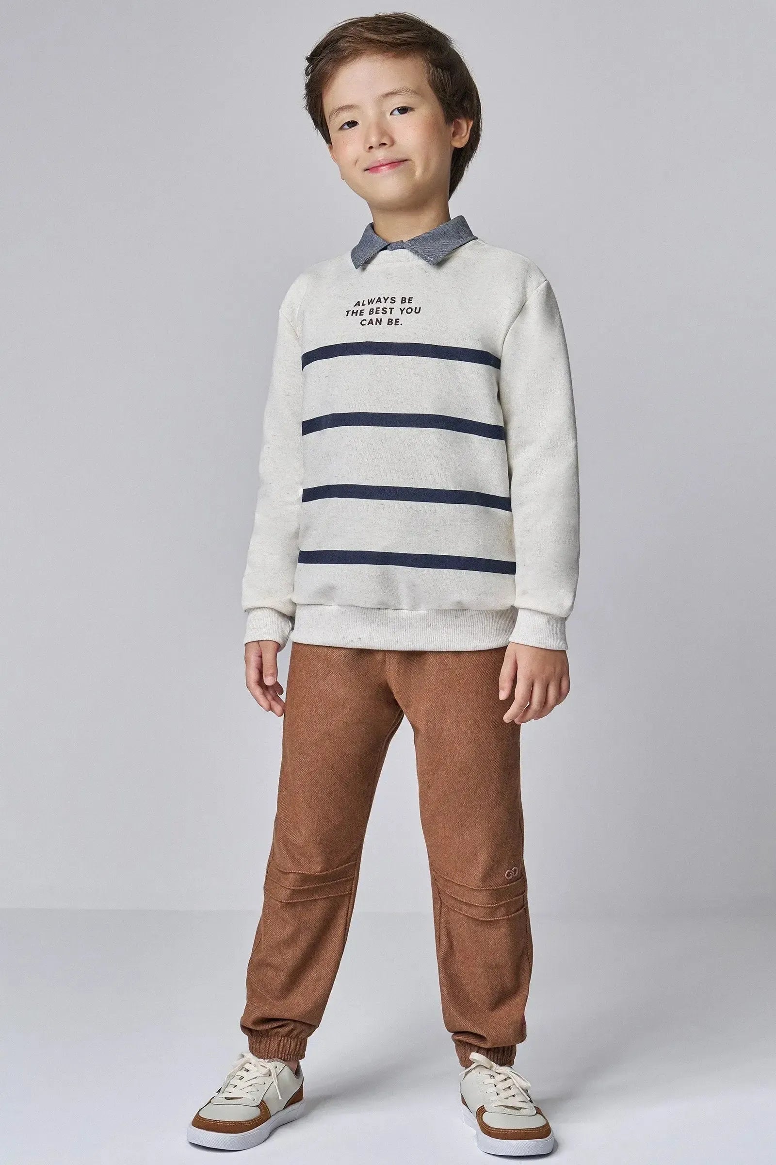 Calça Jogger em Cotton Jeans com Elastano 89737 LucBoo Infantil Menino