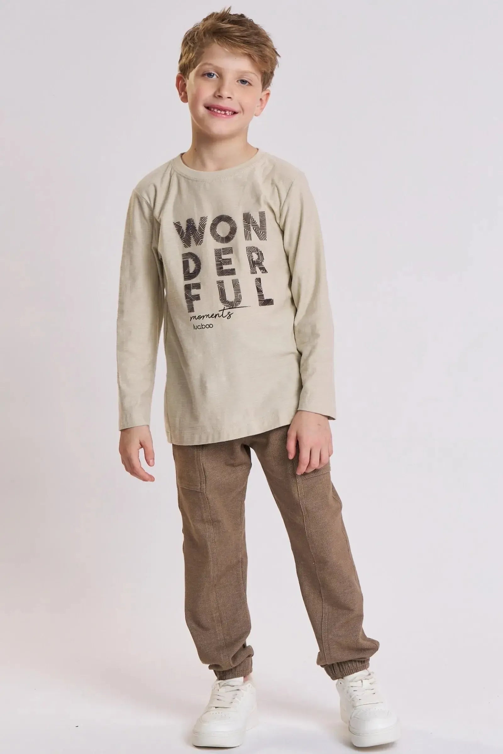 Calça Jogger em Malha Denim com Elastano 89982 LucBoo Infantil Menino