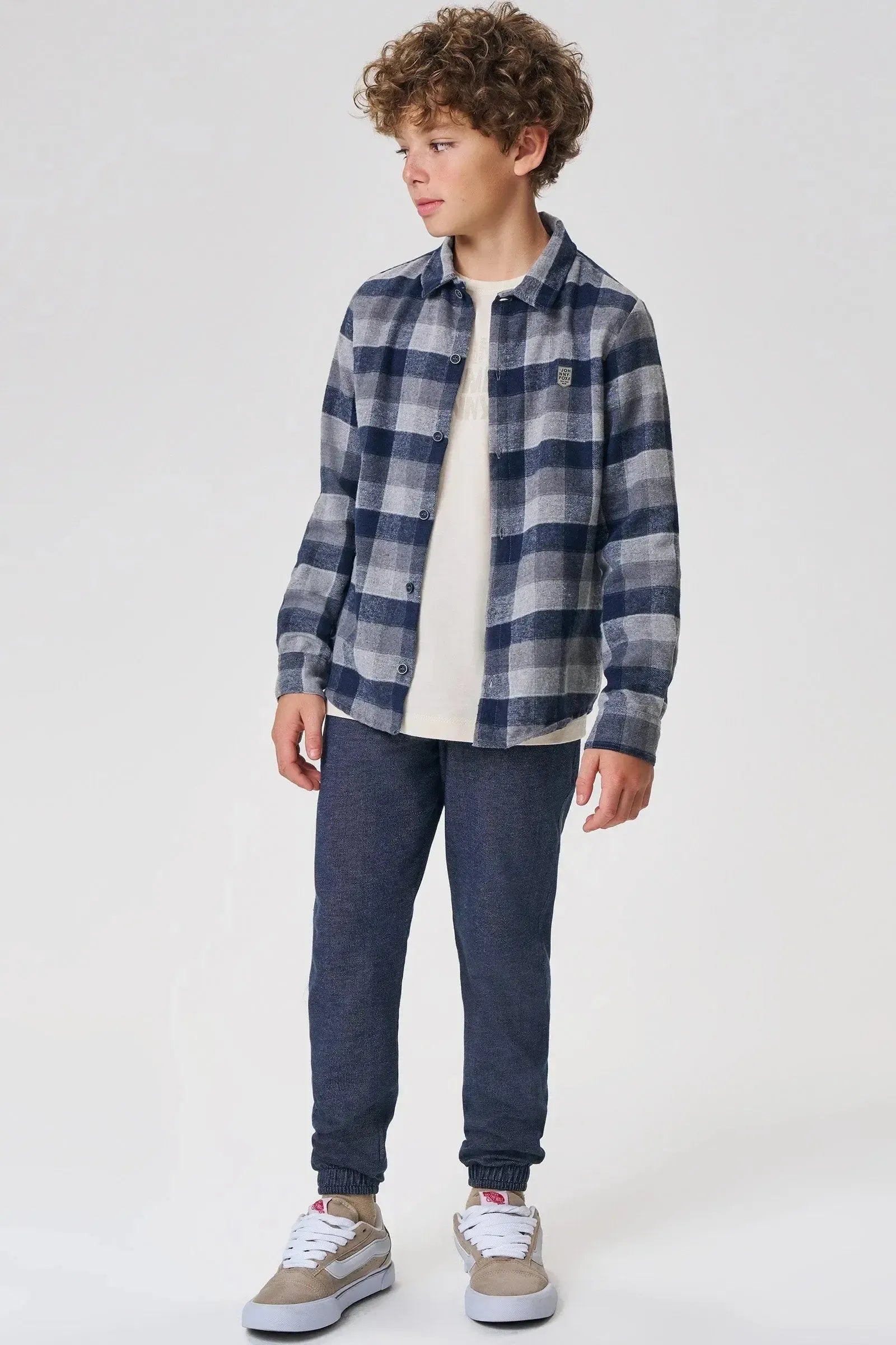 Calça Jogger em Malha Denim com Elastano 92661 Johnny Fox Teen Menino
