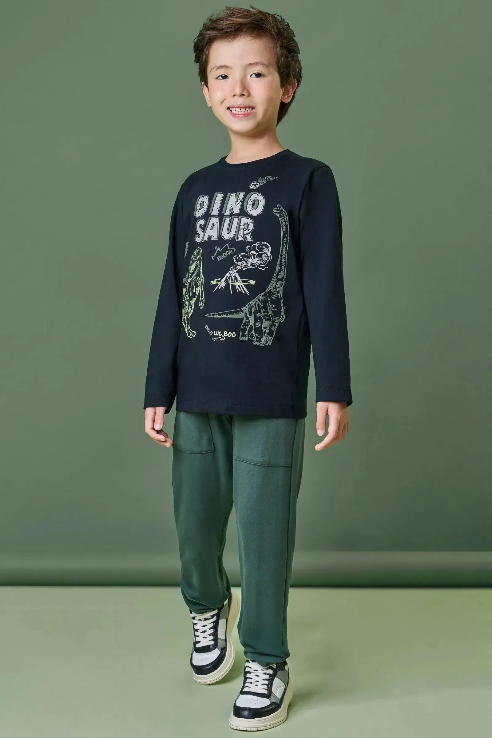 Calça Jogger em Molevisco com Elastano 90715 LucBoo Infantil Menino