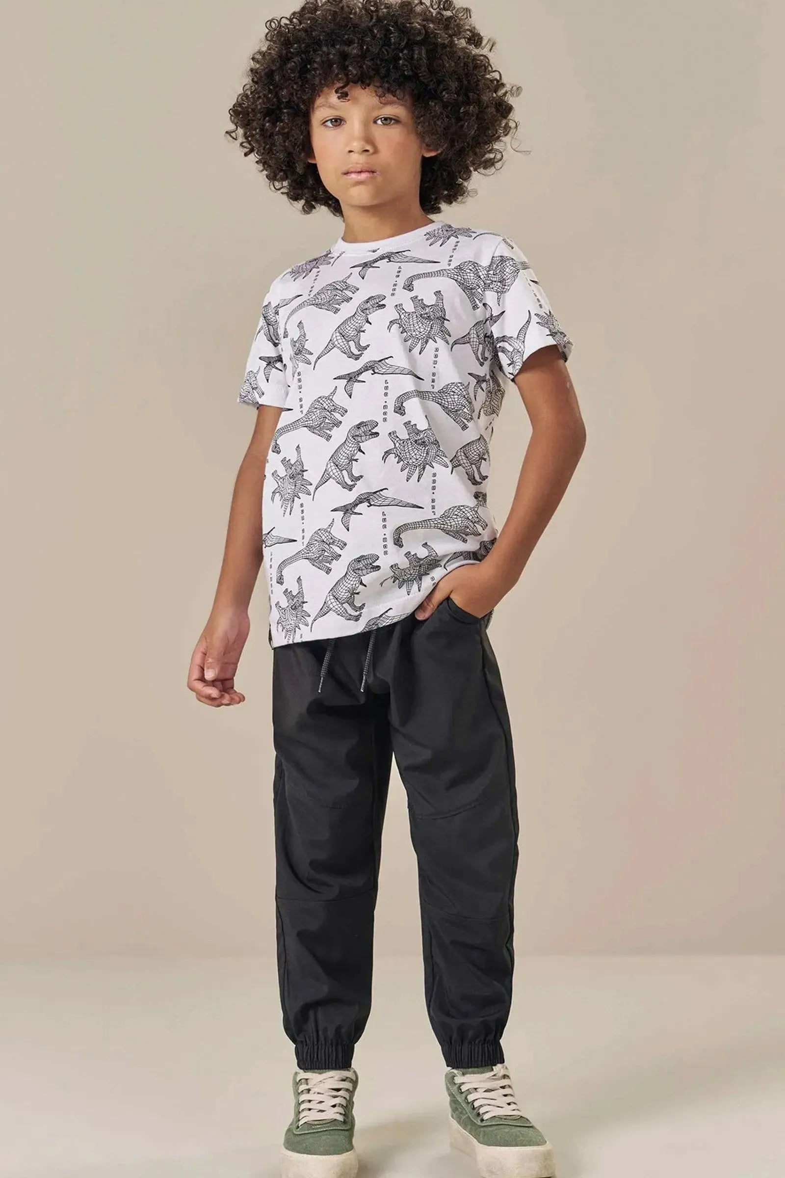 Calça Jogger em Nylon Tecnospan com Elastano 83613 LucBoo Infantil Menino