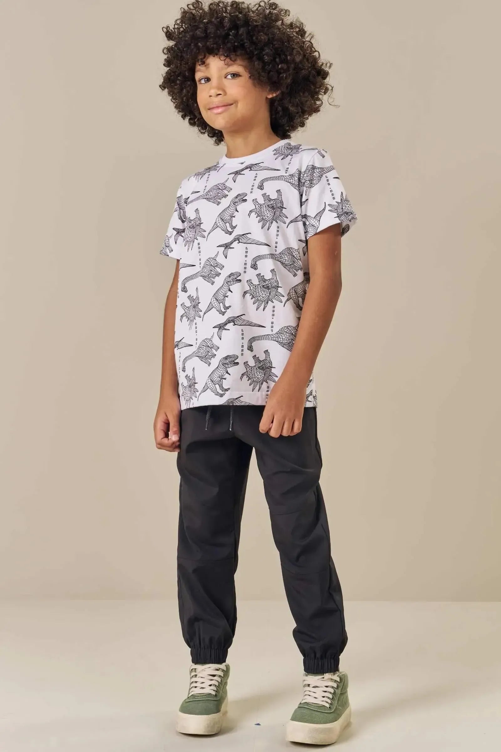 Calça Jogger em Nylon Tecnospan com Elastano 83613 LucBoo Infantil Menino