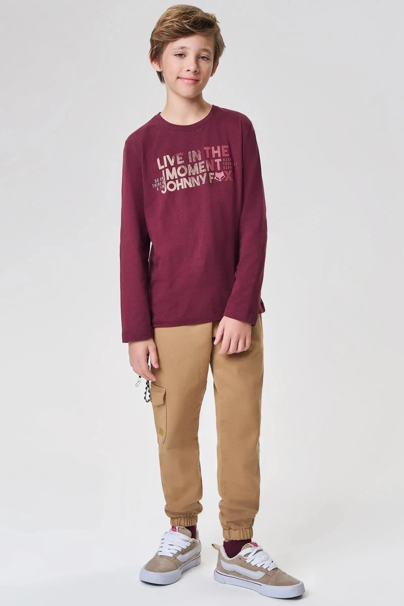Calça Jogger em Sarja Squash com Elastano 90109 Johnny Fox Teen Menino