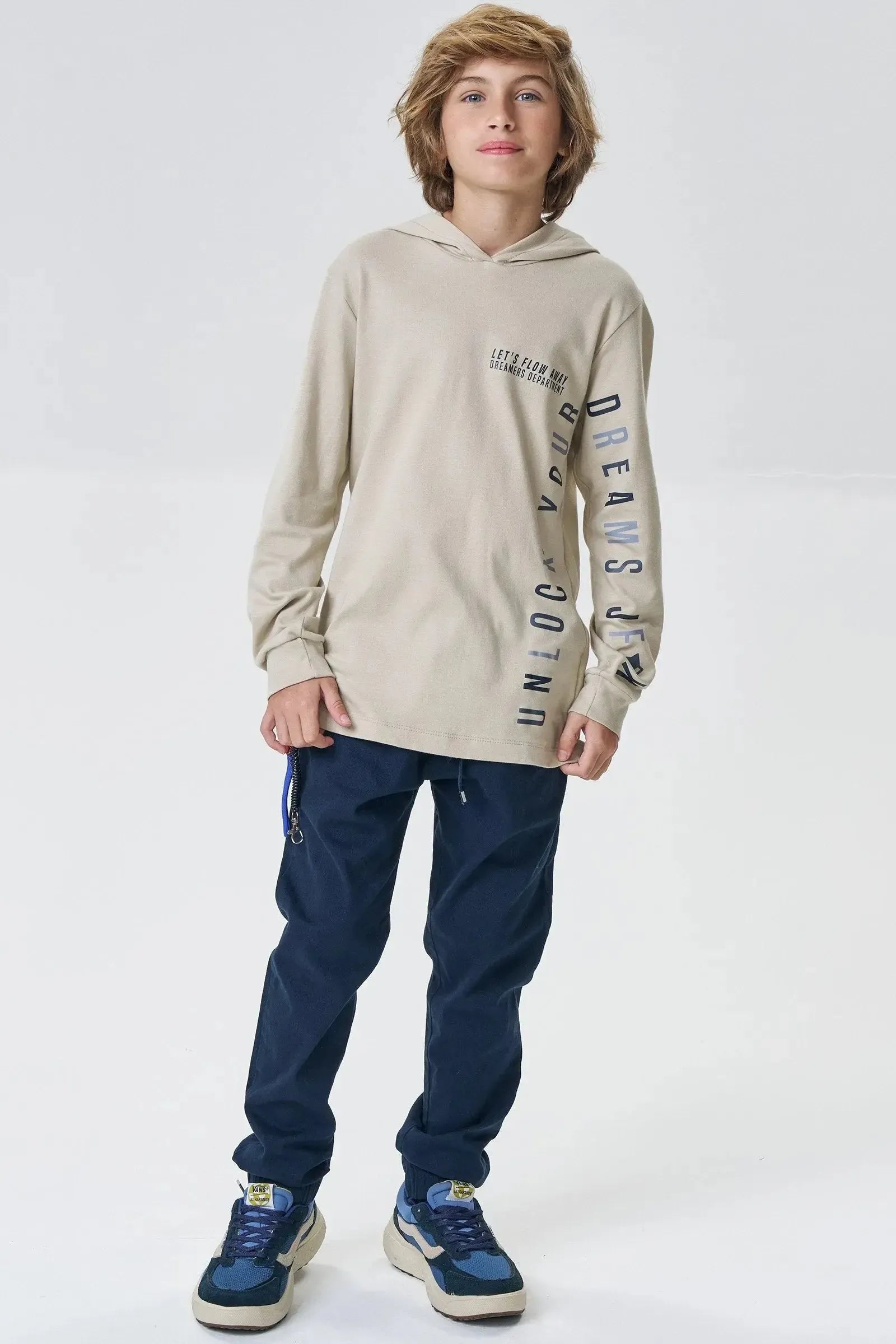 Calça Jogger em Sarja Stretch com Elastano 90232 Johnny Fox Teen Menino