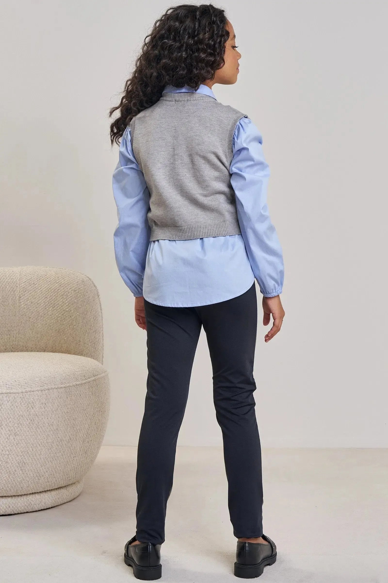 Calça Legging em Couro Sintético e Termoskin 89696 Vic&Vicky Teen Menina