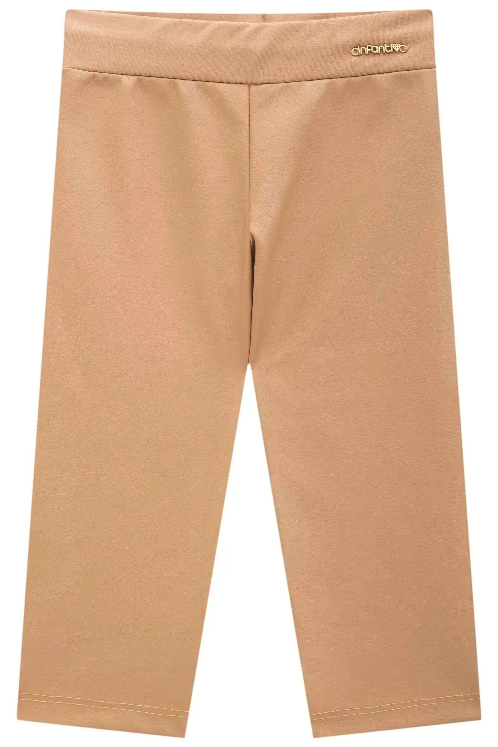 Calça Legging em Couro Sintético e Termoskin Peluciado 89819 Infanti Bebê Menina