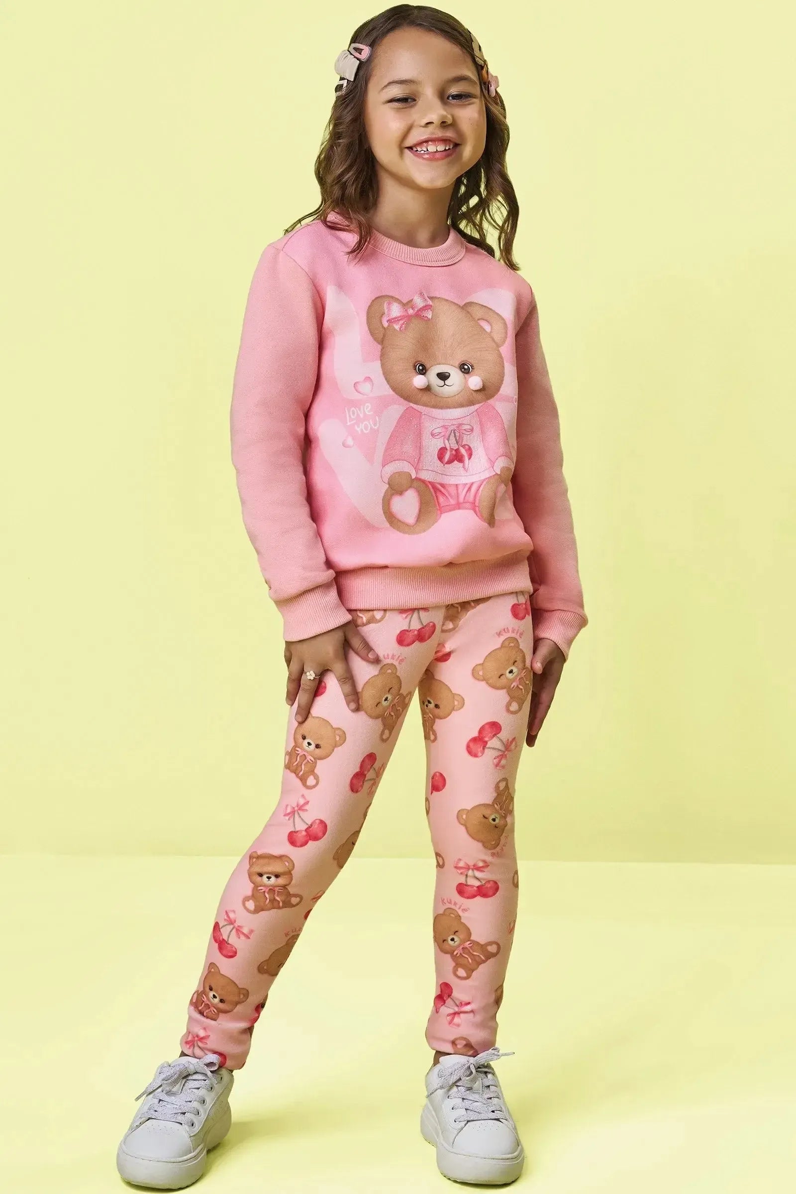 Calça Legging em Fleece Luxo 89235 Kukiê Infantil Menina
