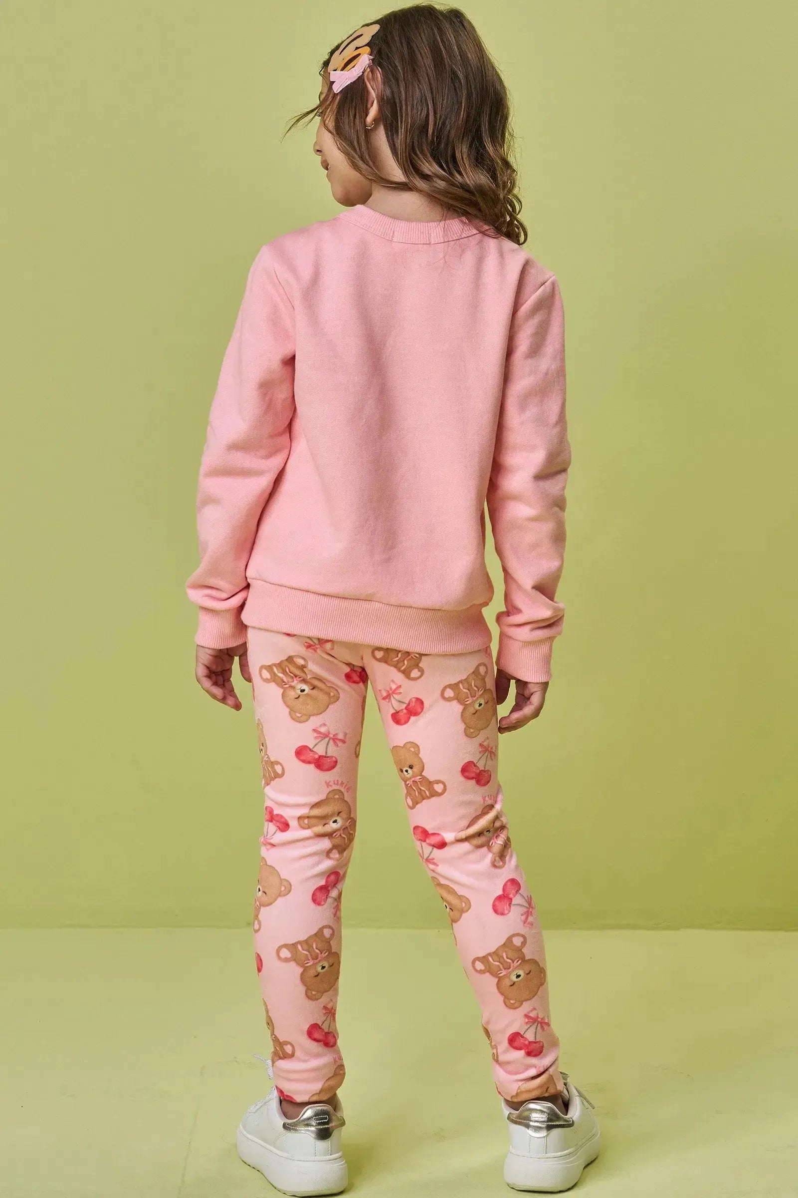 Calça Legging em Fleece Luxo 89235 Kukiê Infantil Menina