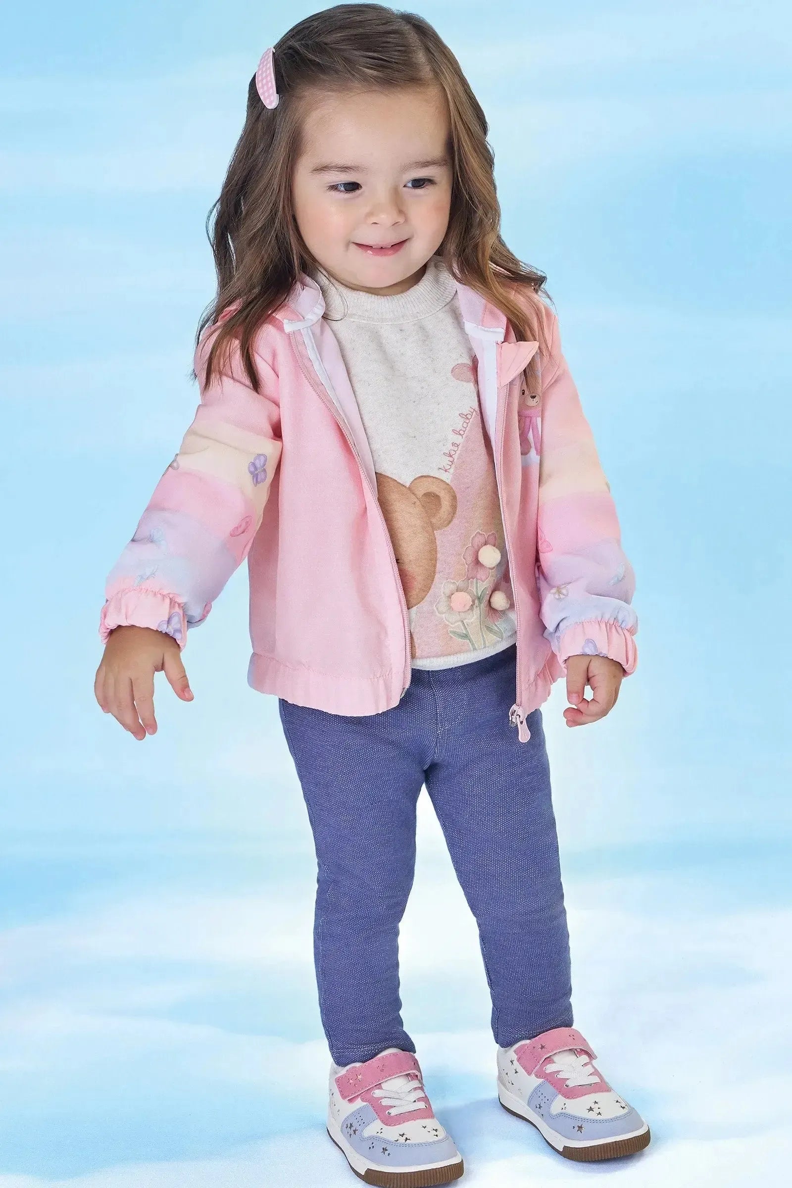 Calça Legging em Malha Denim com Elastano 90497 Kukiê Bebê Menina