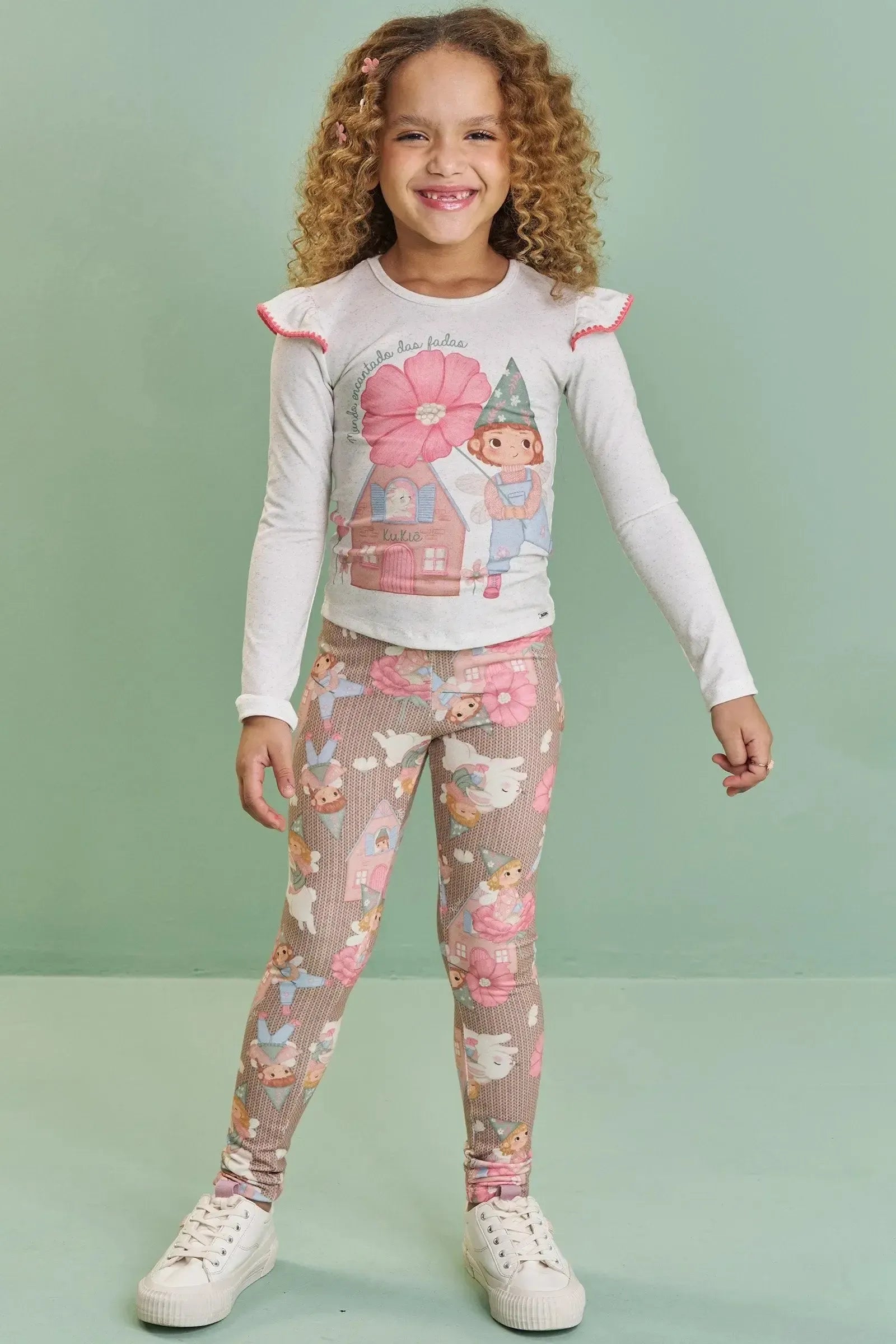 Calça Legging em Molecotton 89903 Kukiê Infantil Menina
