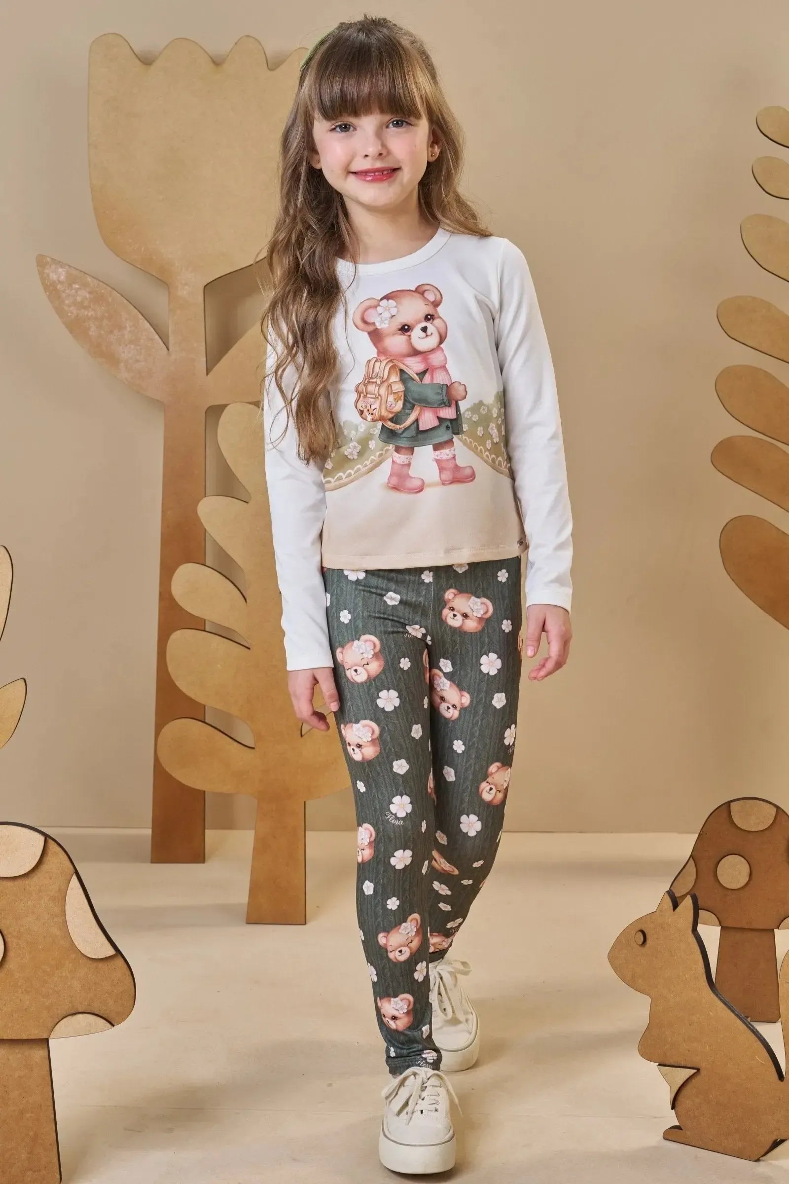 Calça Legging em Termoskin Peluciado 89406 Infanti Infantil Menina