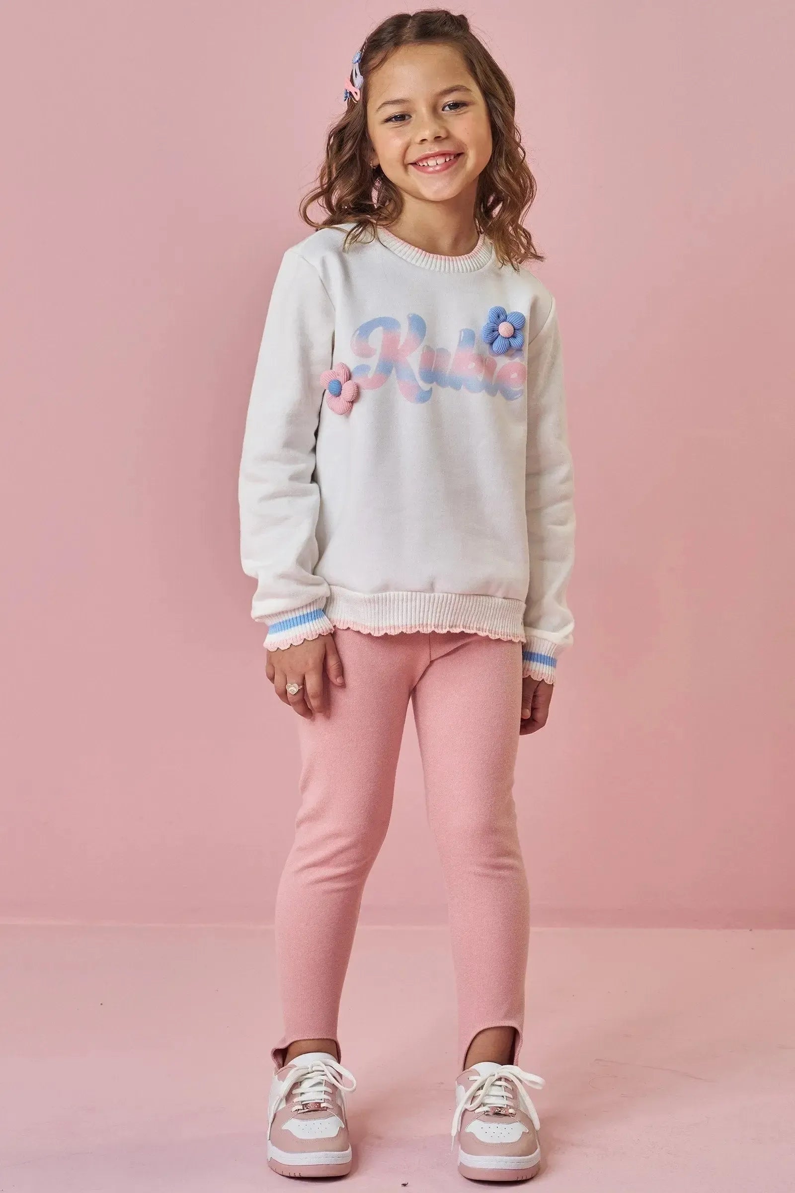 Calça Legging Fuseau em Canelado Comfy 89254 Kukiê Infantil Menina