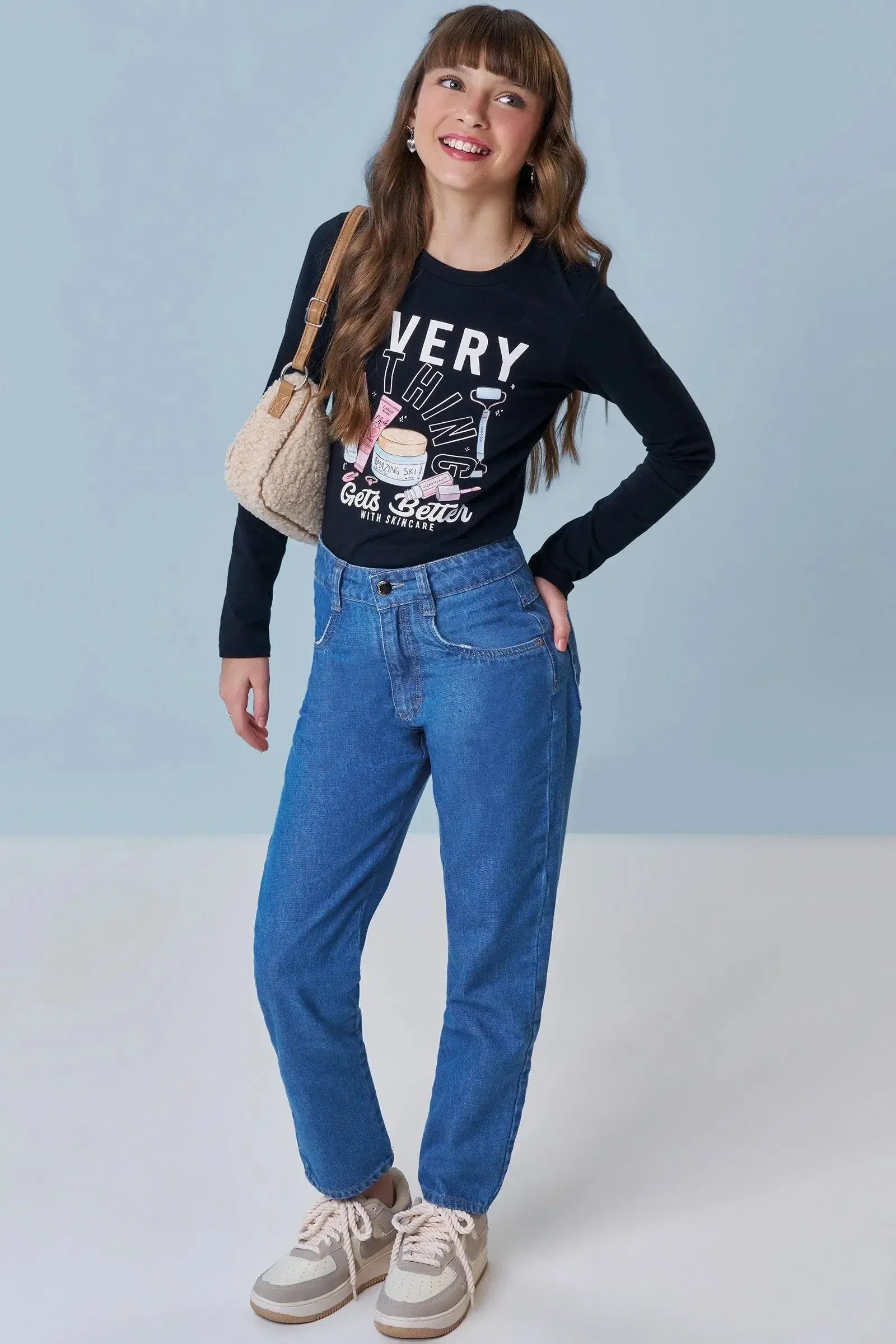 Calça Mom em Jeans Arkansas 90862 Vic&Vicky Teen Menina