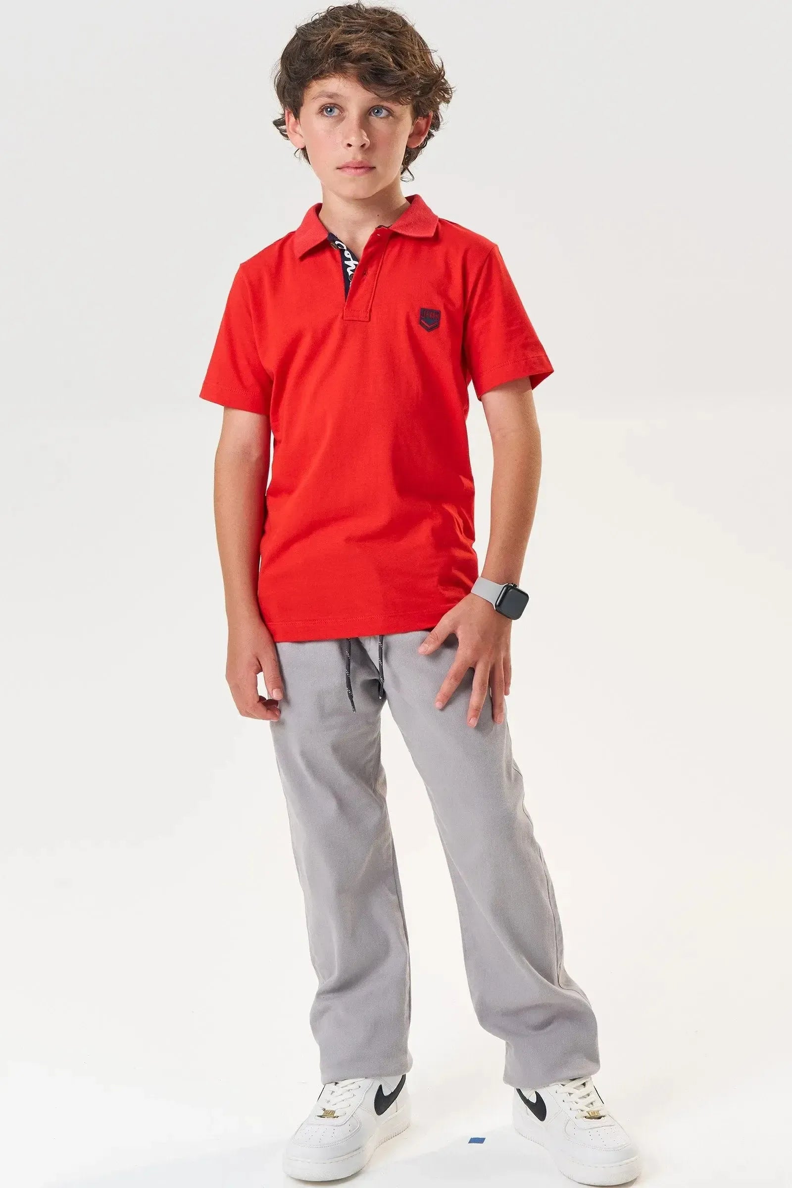 Calça Reta em Sarja Ônix 83799 Johnny Fox Teen Menino