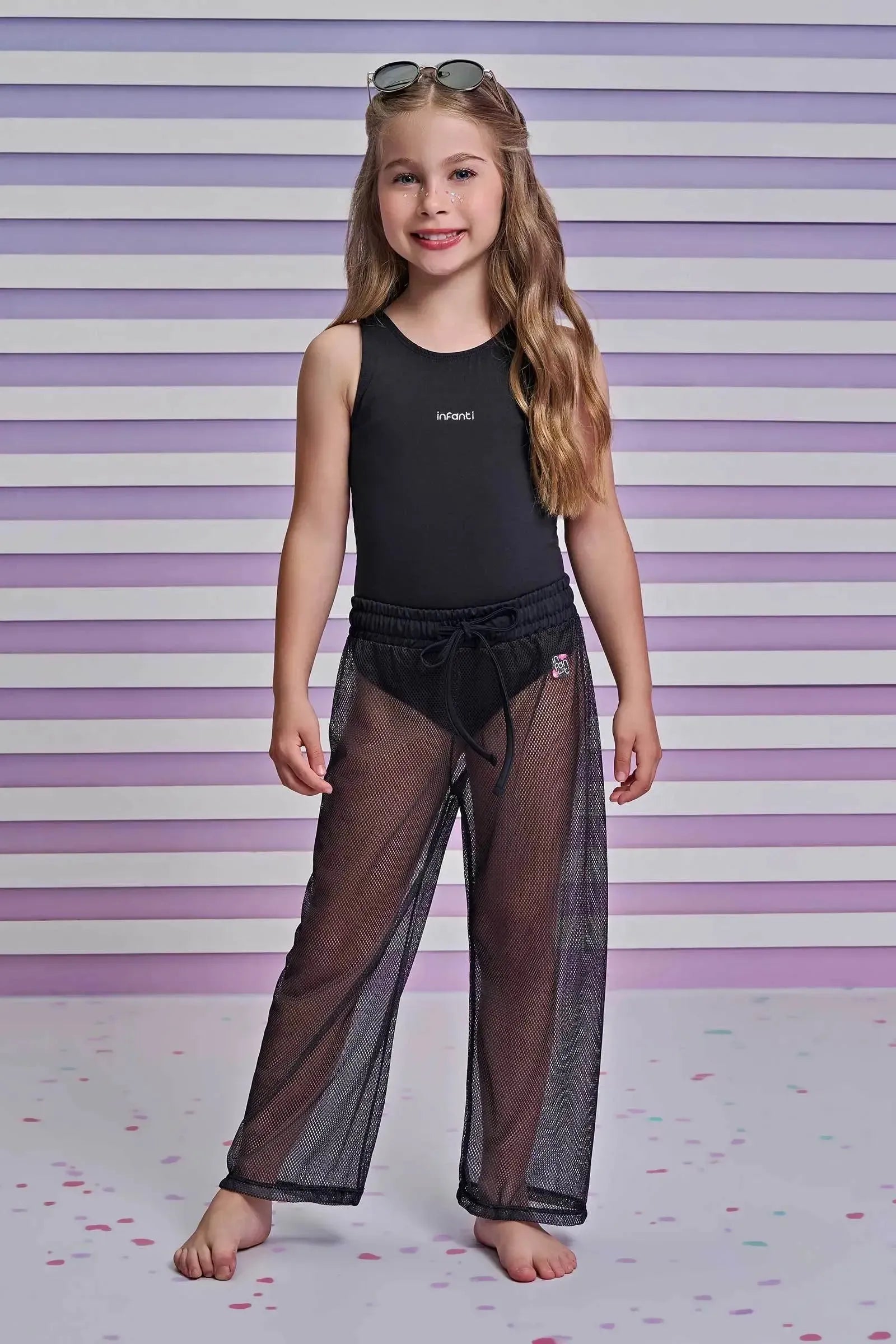 Calça Saída de Praia em Tela Fashion 95326 Infanti Infantil Menina