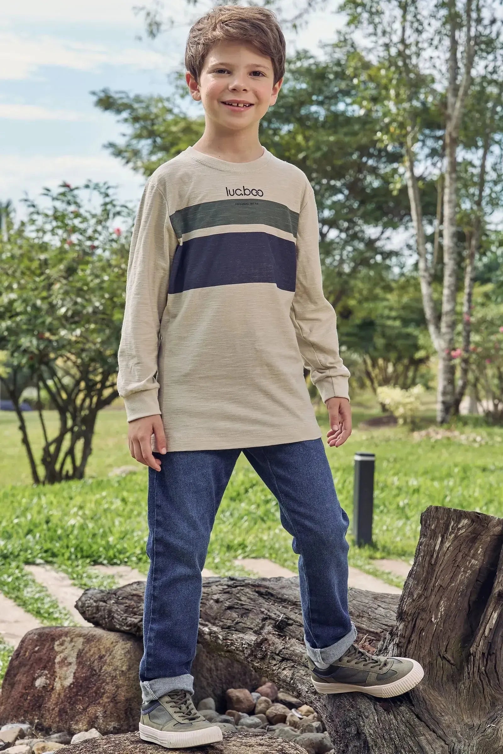 Calça Skinny em Jeans Guga com Elastano 89972 LucBoo Infantil Menino