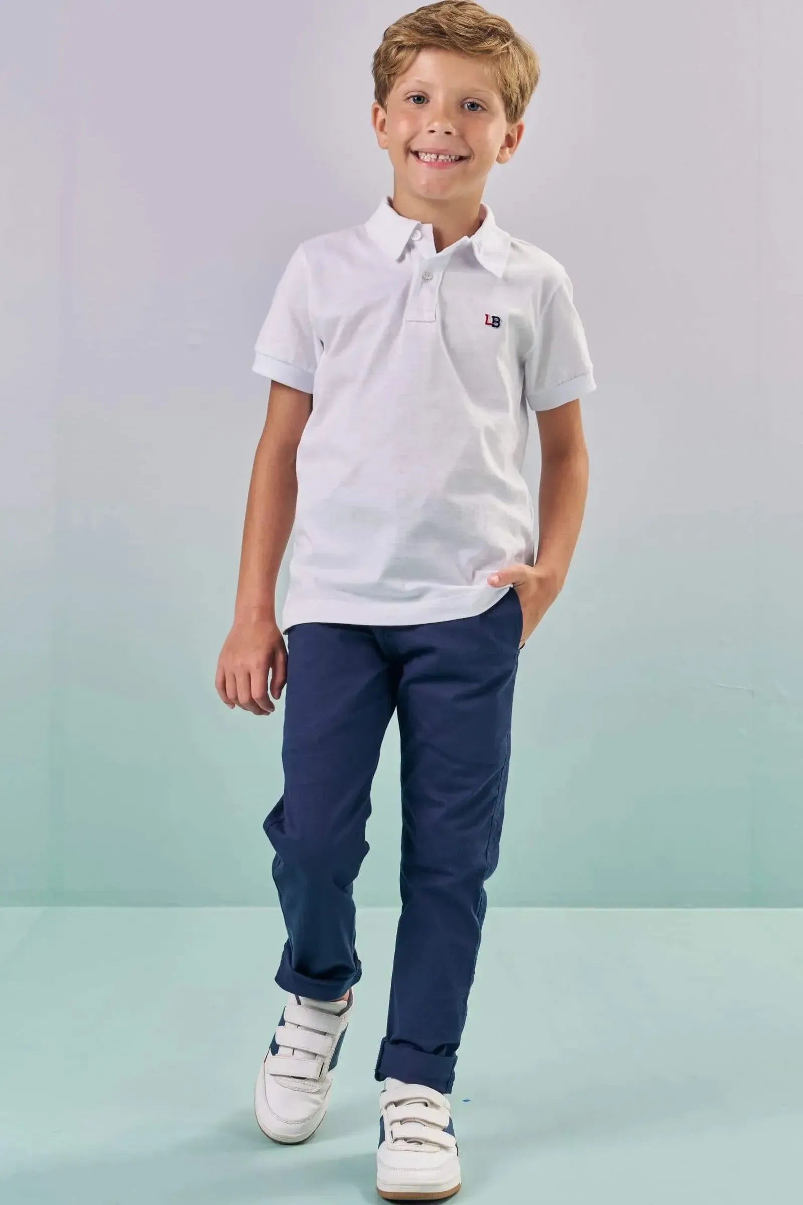 Calça Skinny em Sarja Caribe com Elastano 87556 LucBoo Infantil Menino