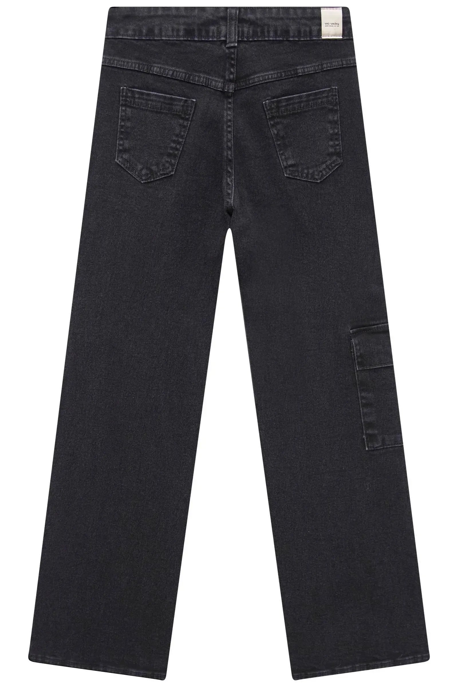 Calça Wide Leg Cargo em Jeans com Elastano 83548 Vic&Vicky Teen Menina