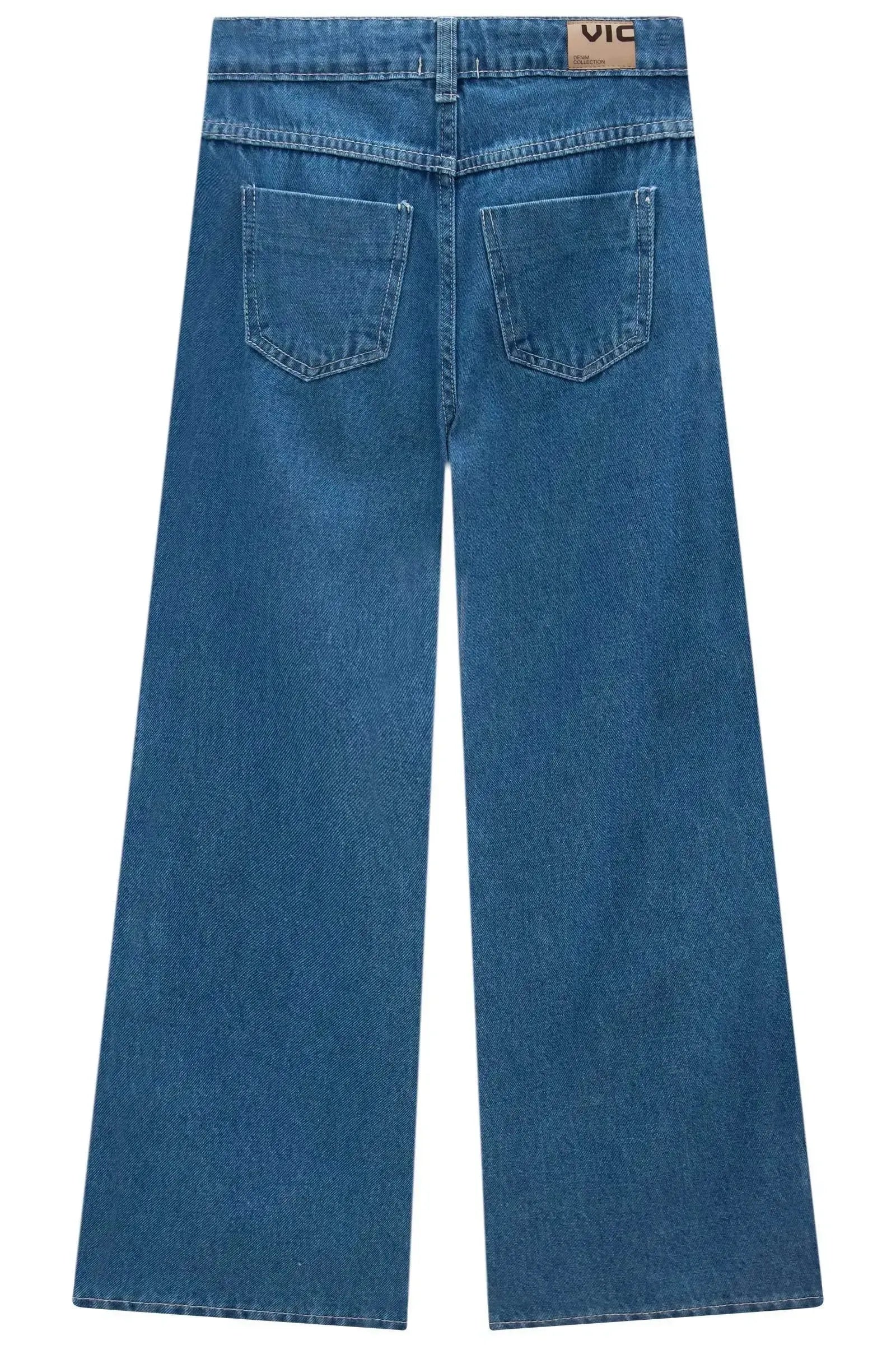 Calça Wide Leg em Jeans 97951 Vic Teen Menina