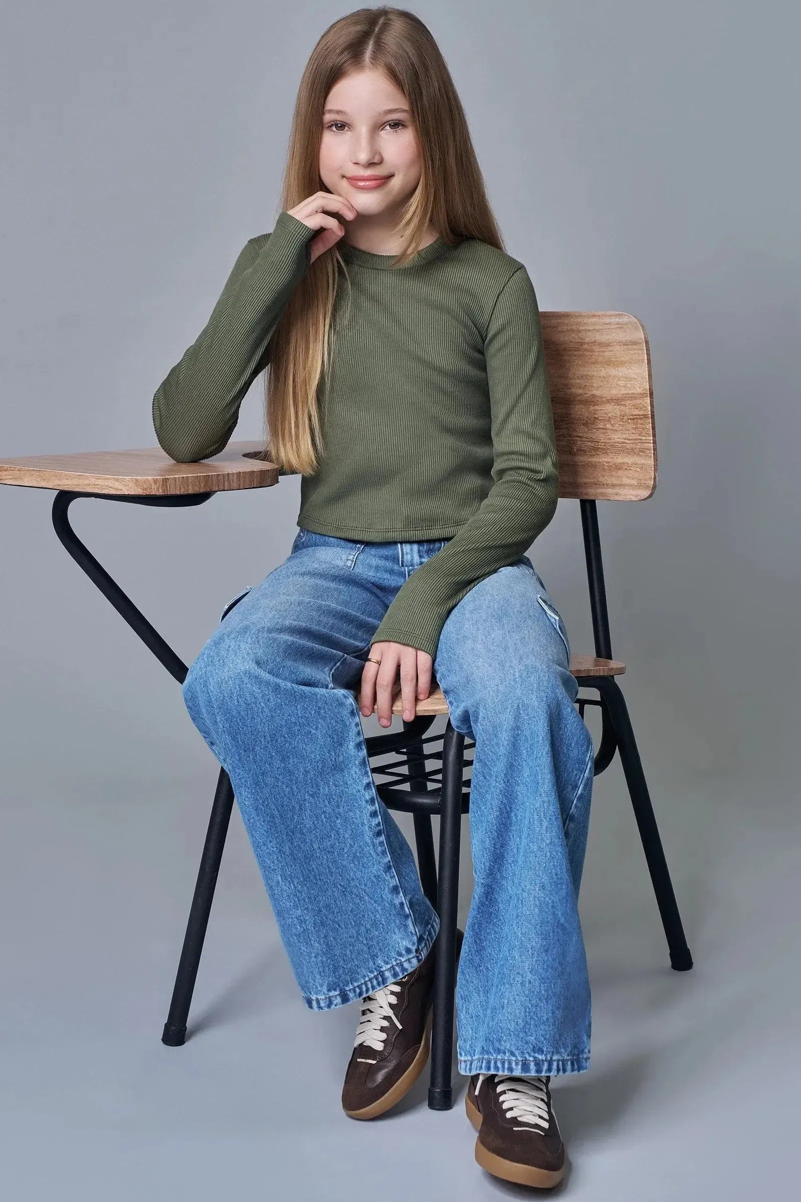 Calça Wide Leg em Jeans Arkansas 90329 Lilimoon Teen Menina