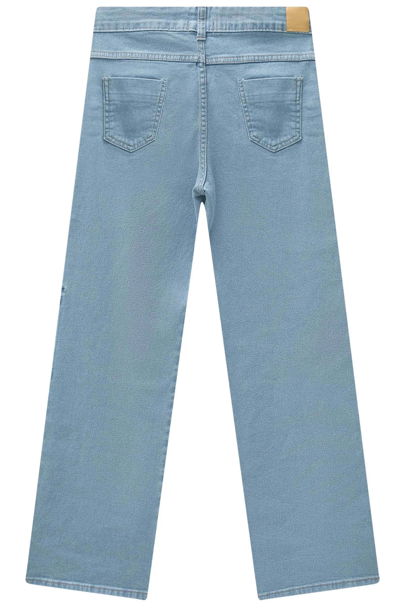 Calça Wide Leg em Jeans com Elastano 88512 Vic&Vicky Teen Menina