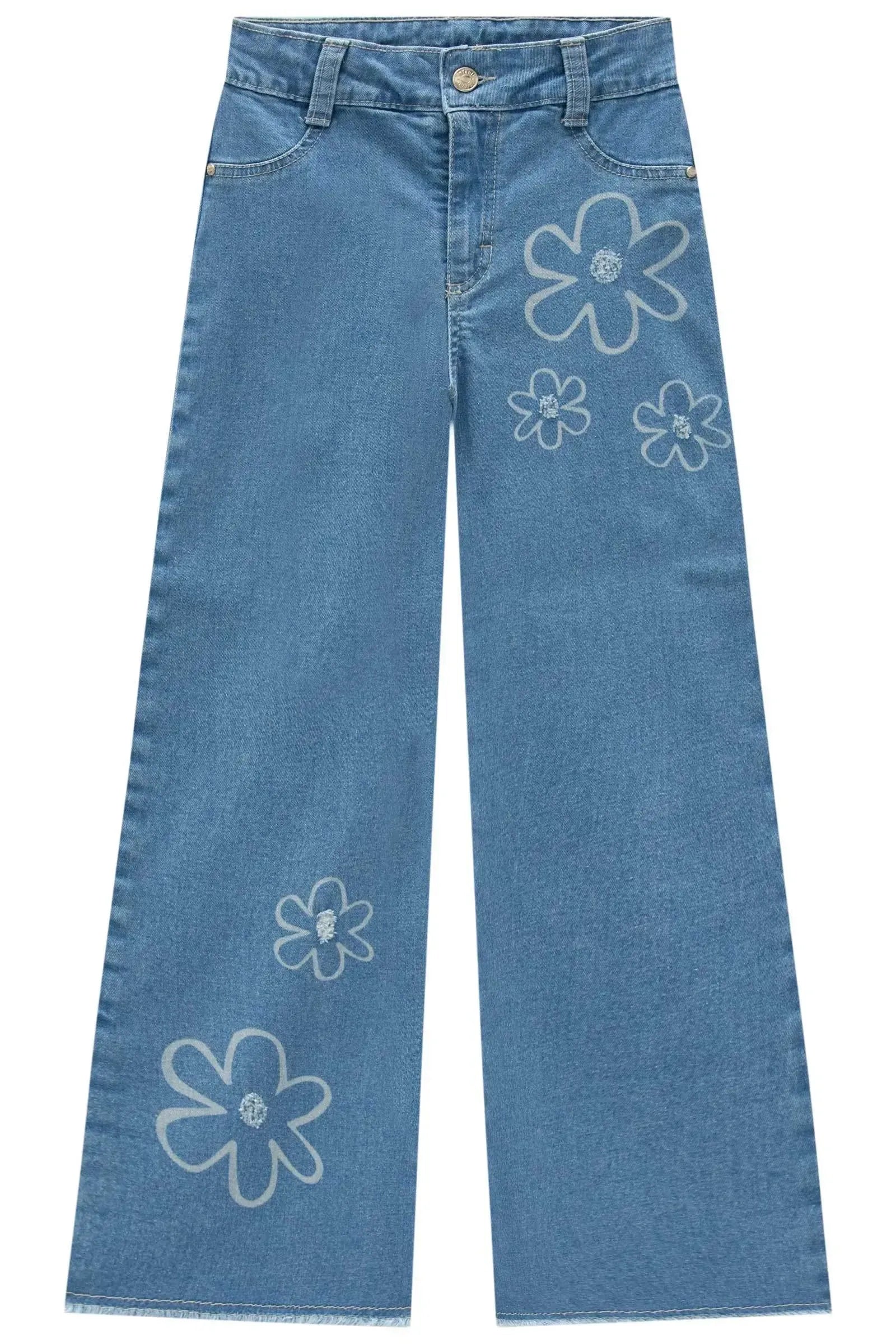 Calça Wide Leg em Jeans com Elastano 95404 Infanti Infantil Menina