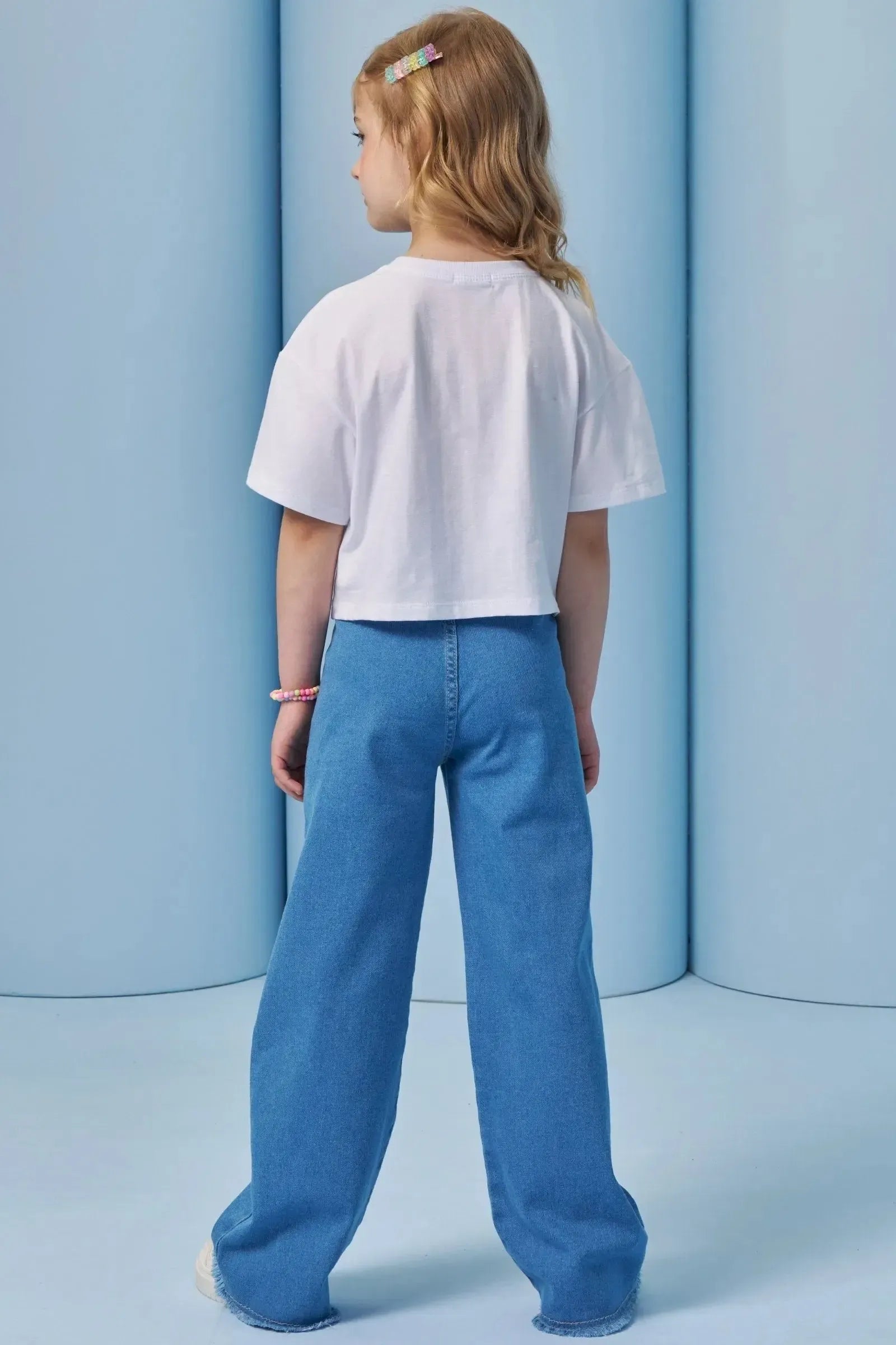 Calça Wide Leg em Jeans com Elastano 95404 Infanti Infantil Menina