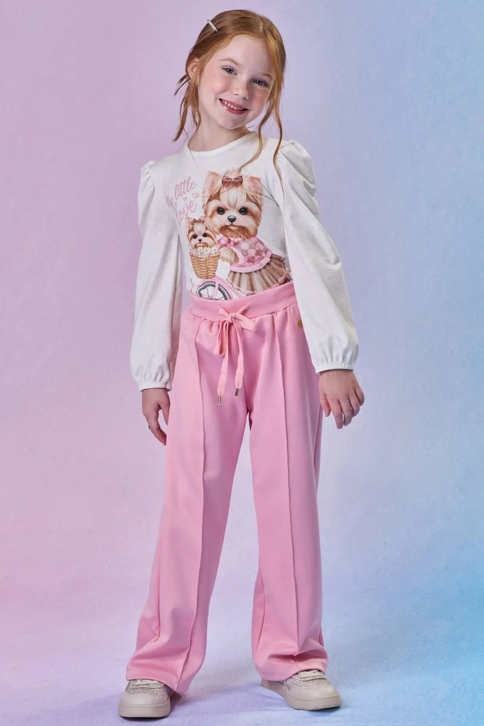 Calça Wide Leg em Malha Tecnonew 89224 Infanti Infantil Menina