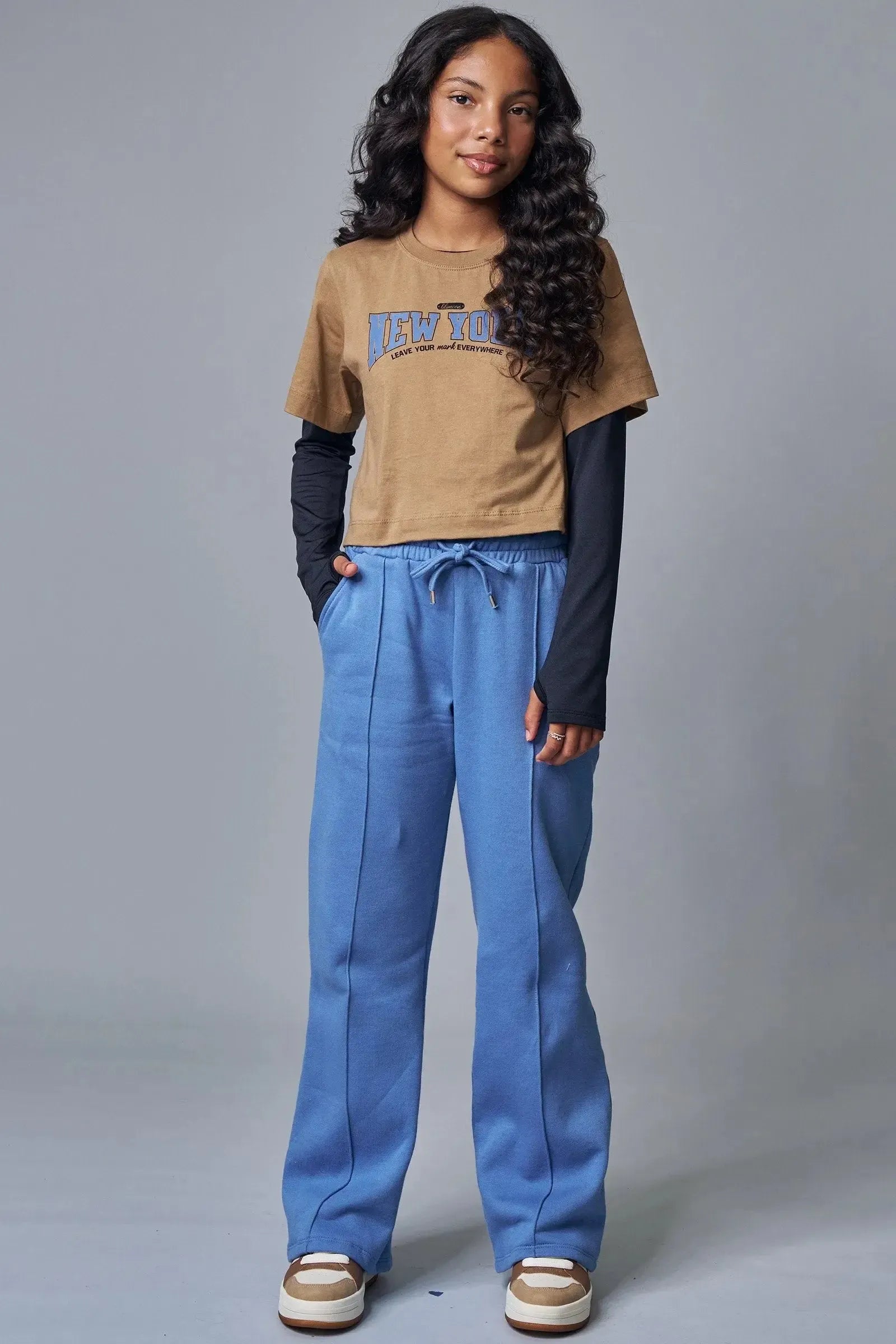 Calça Wide Leg em Moletom com Pelúcia 90391 Lilimoon Teen Menina