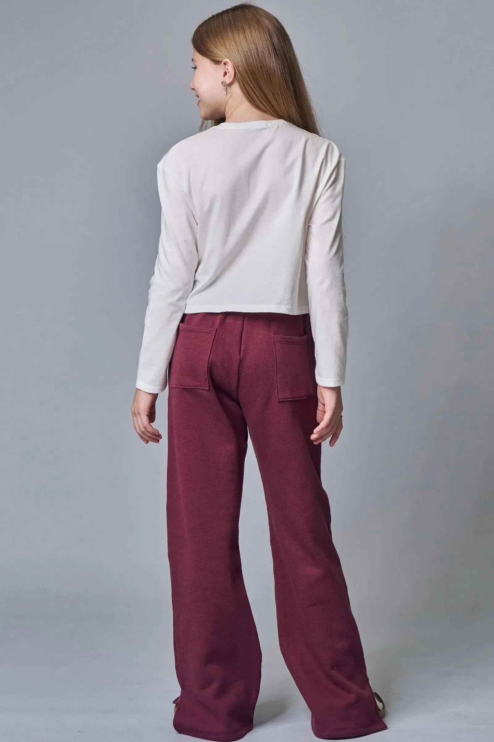 Calça Wide Leg em Moletom com Pelúcia 90410 Lilimoon Teen Menina