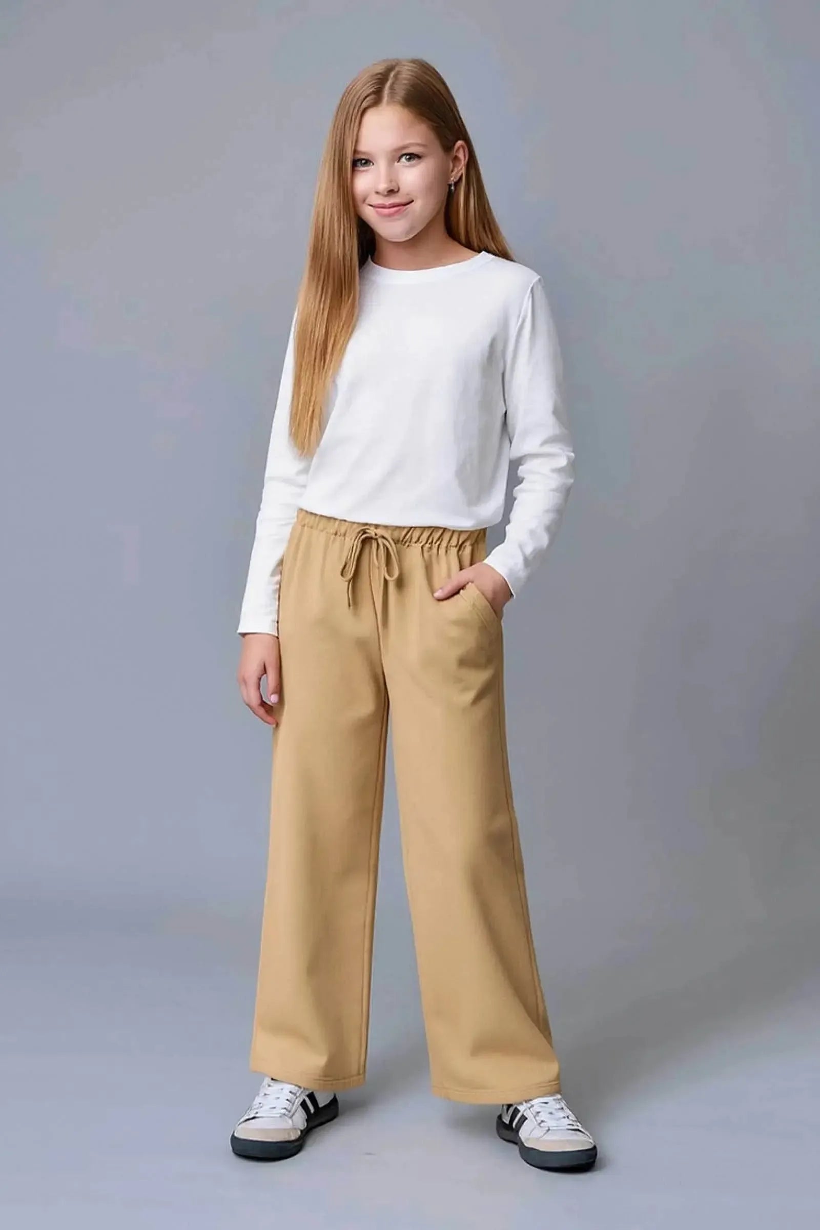 Calça Wide Leg em Moletom com Pelúcia 90442 Lilimoon Teen Menina