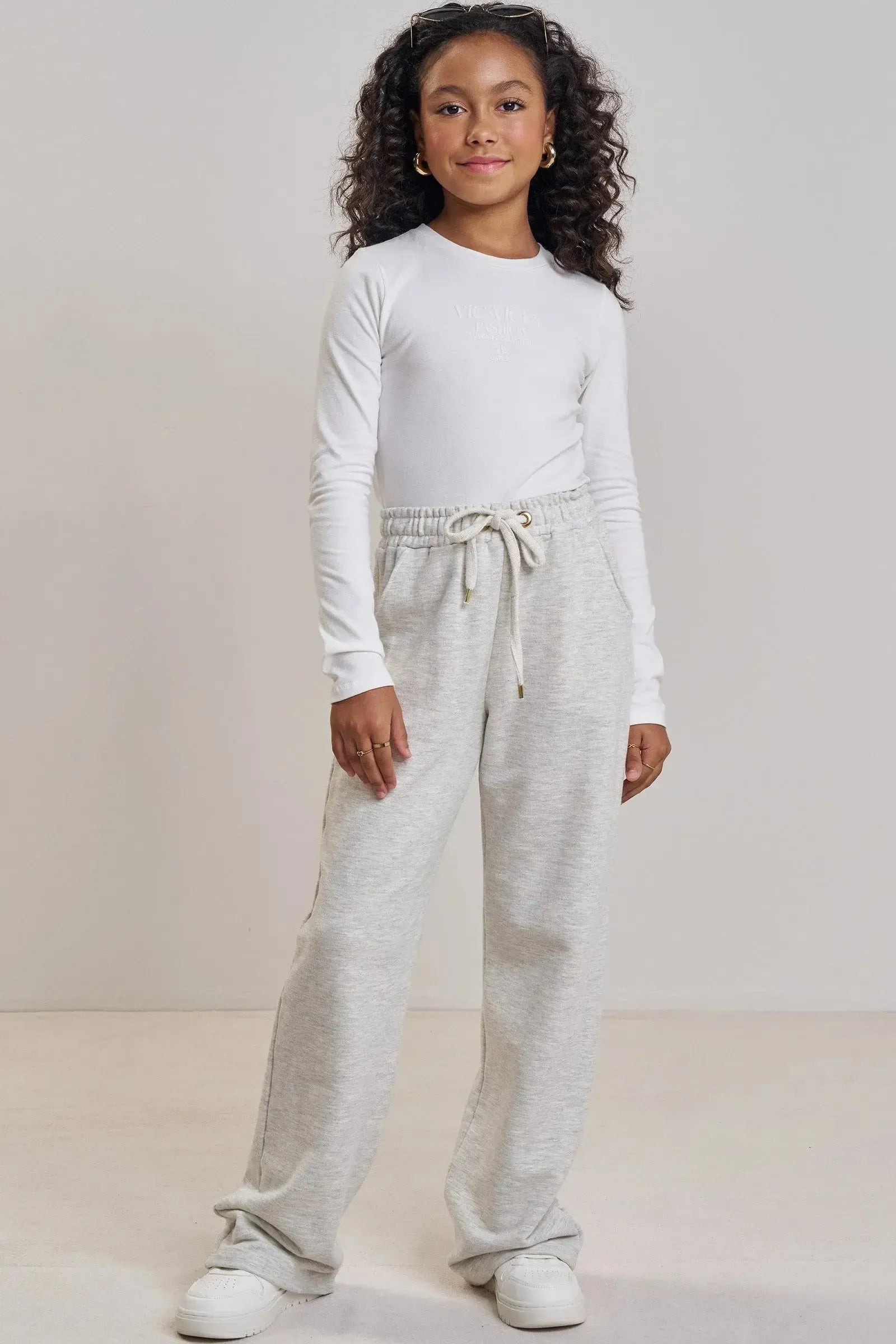 Calça Wide Leg em Moletom sem Pelúcia 90594 Vic&Vicky Teen Menina