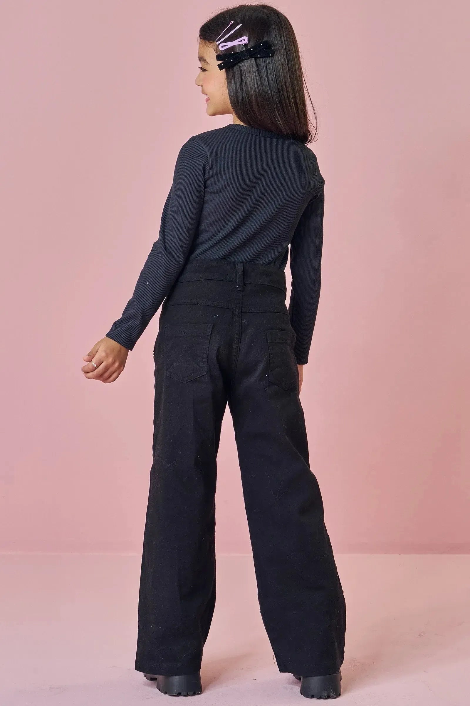 Calça Wide Leg em Sarja com Elastano 89872 Kukiê Infantil Menina