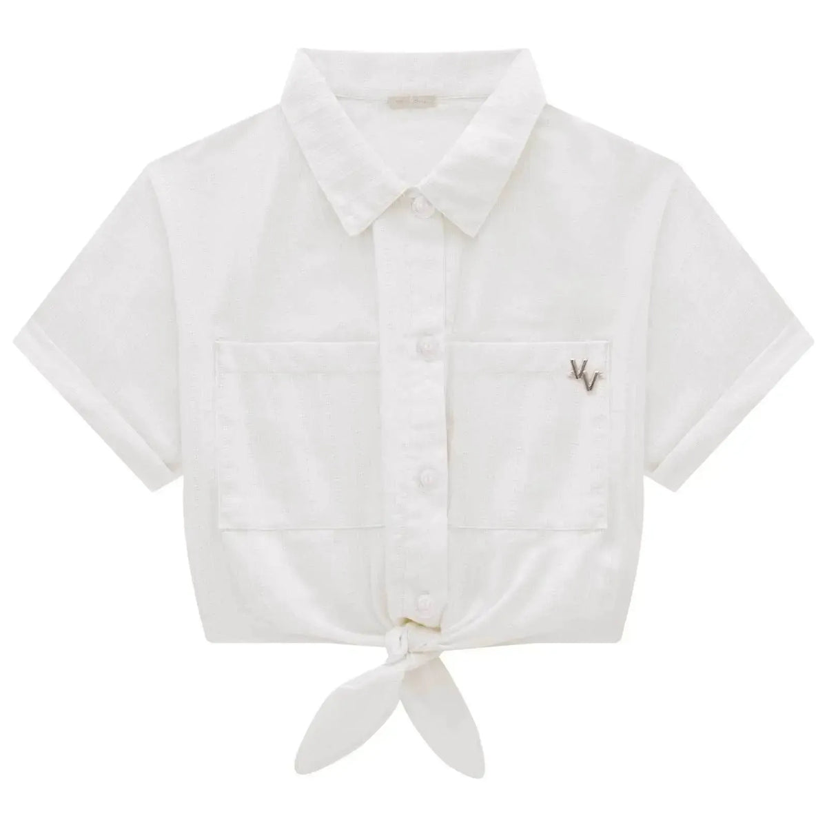 Camisa Boxy em Tricoline Maquinetado 83542 Vic&Vicky Teen Menina