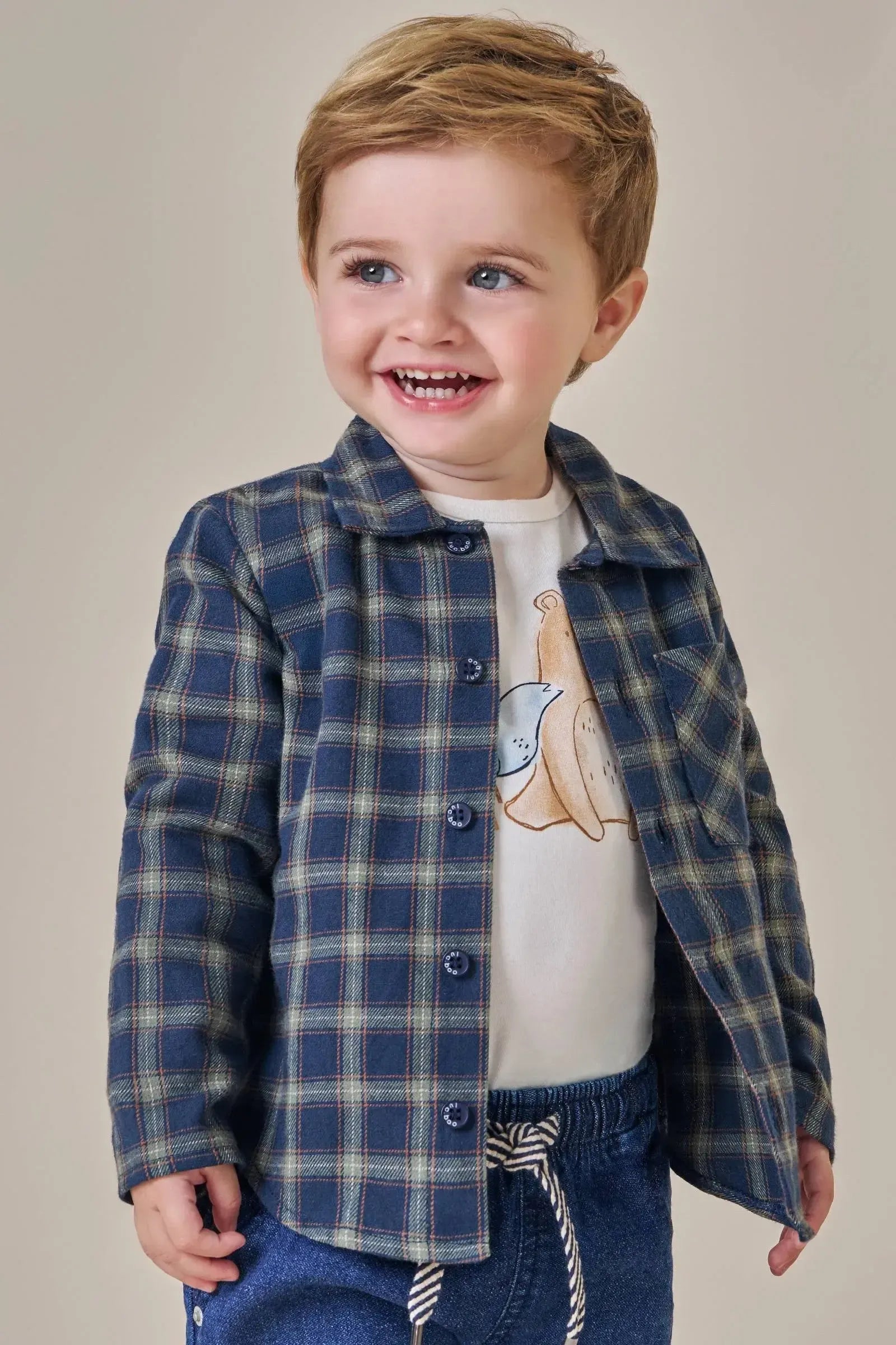 Camisa em Flanela Xadrez 91736 LucBoo Bebê Menino