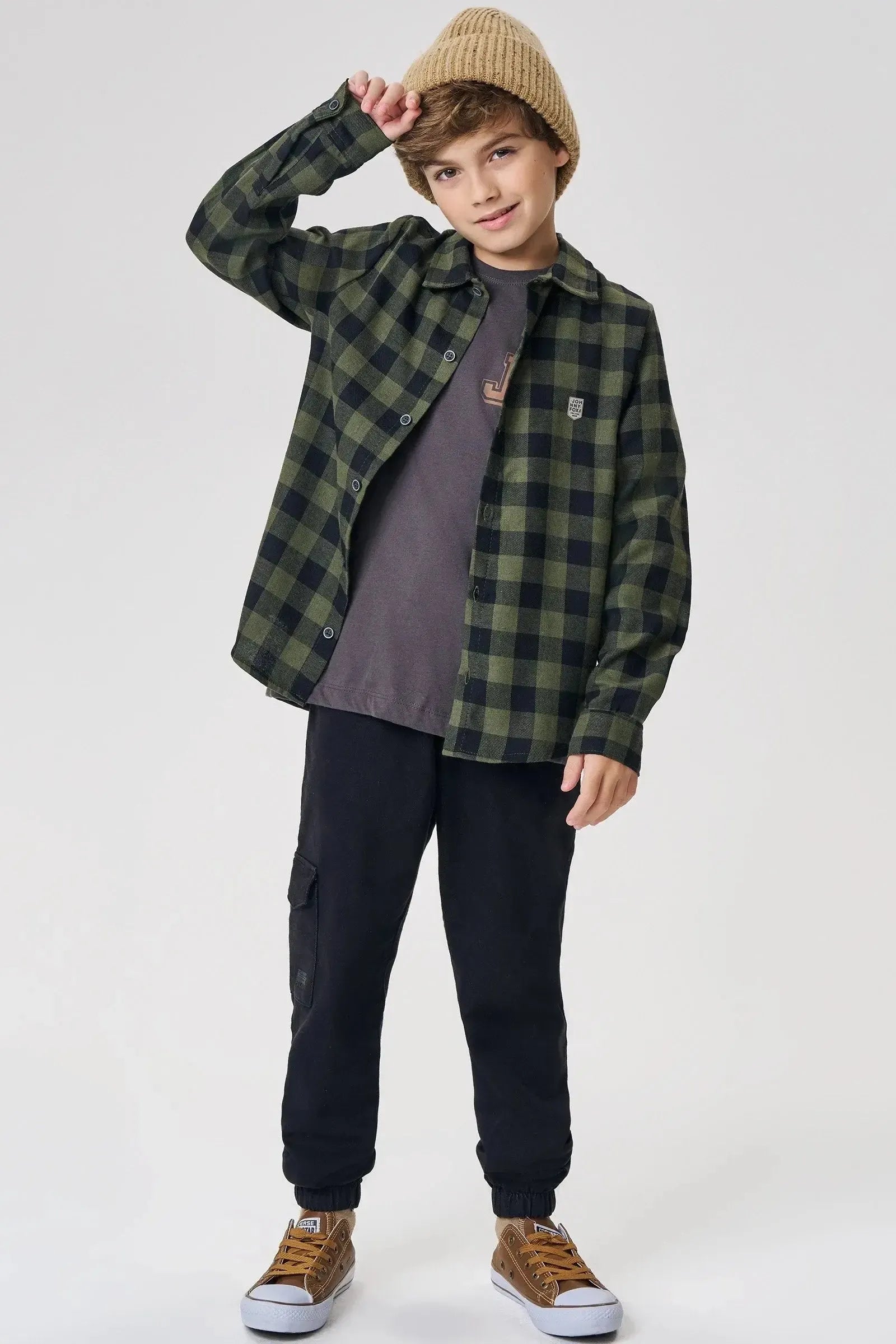 Camisa em Flanela Xadrez 91788 Johnny Fox Teen Menino