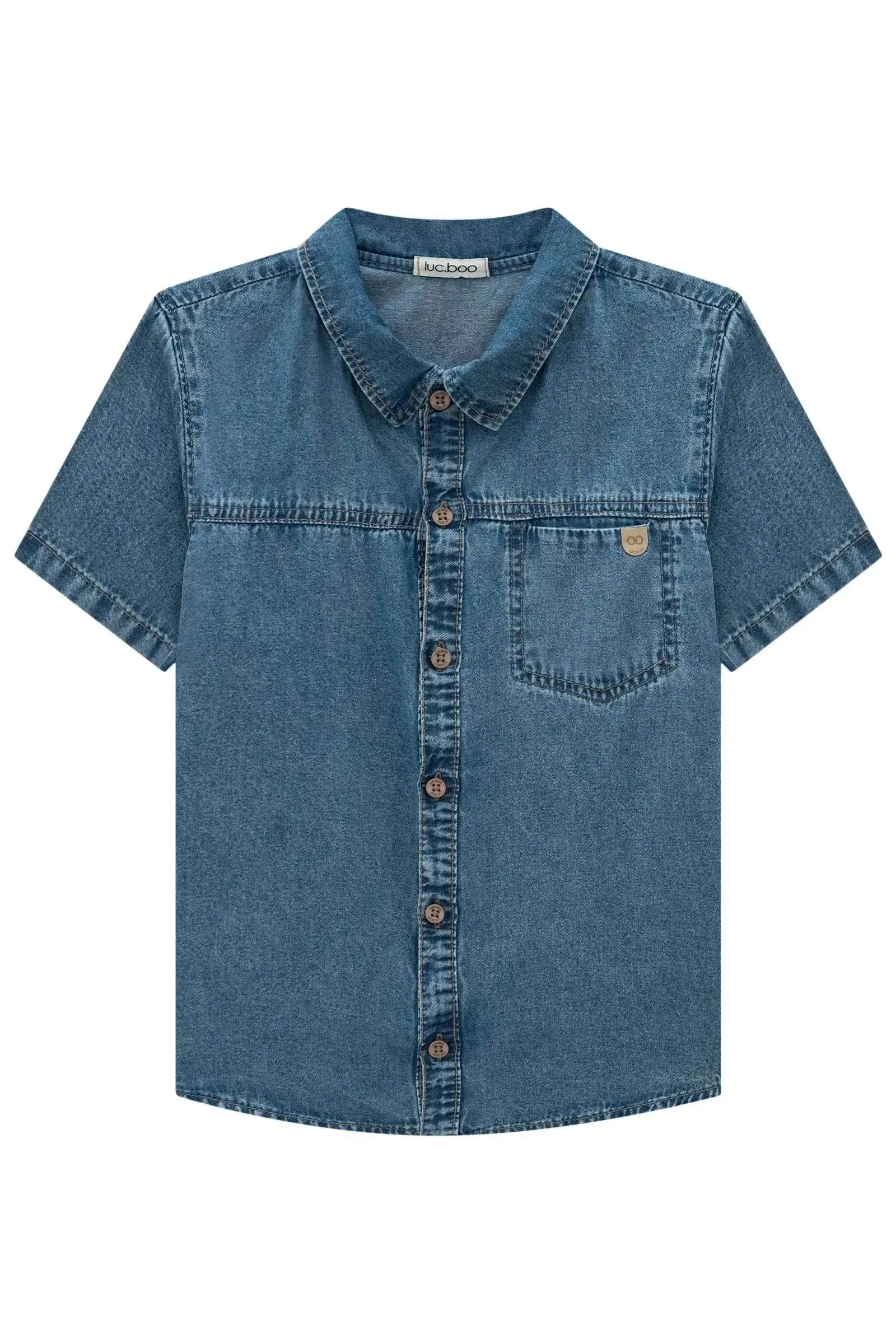Camisa em Jeans Teca 99377 LucBoo Infantil Menino