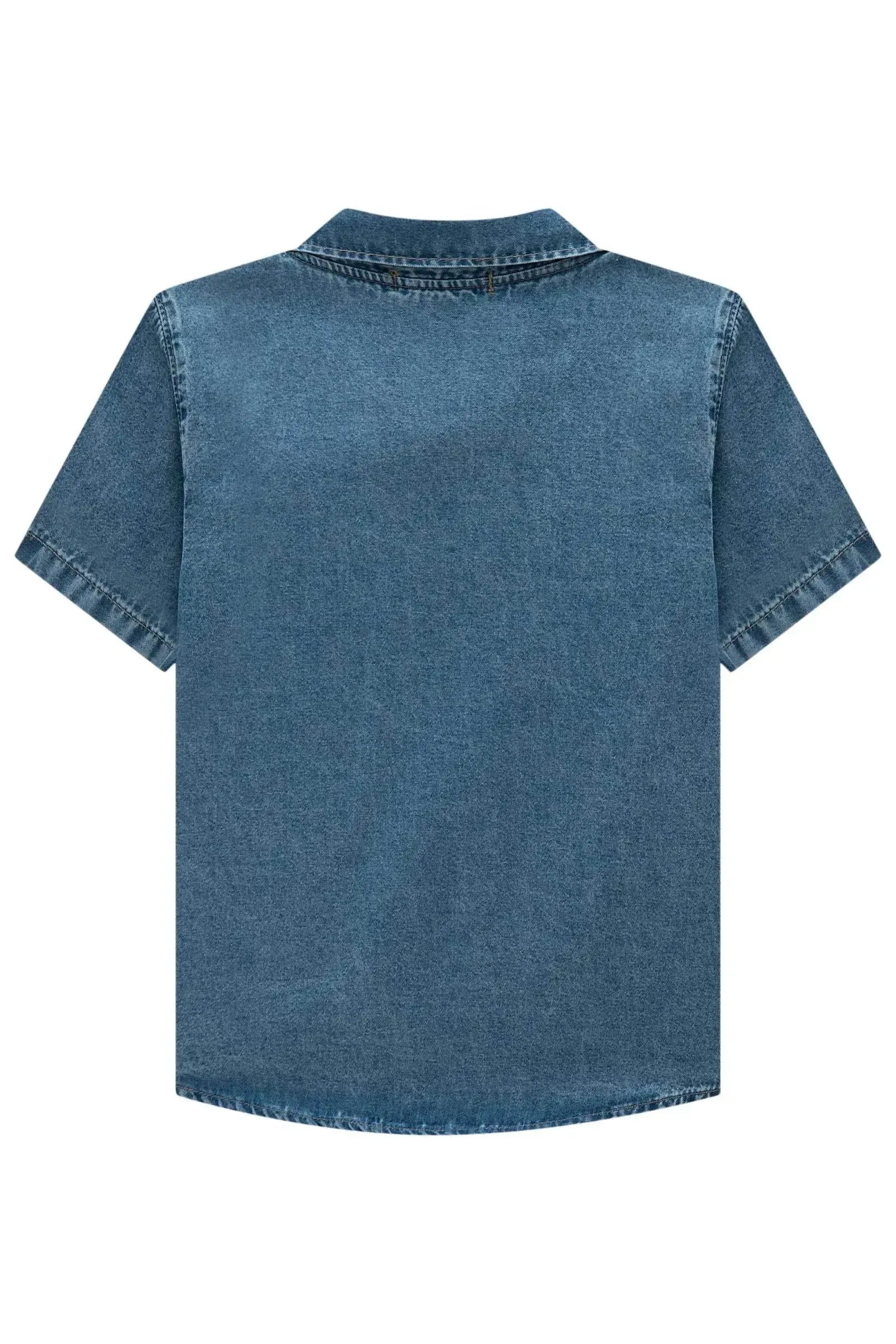 Camisa em Jeans Teca 99377 LucBoo Infantil Menino
