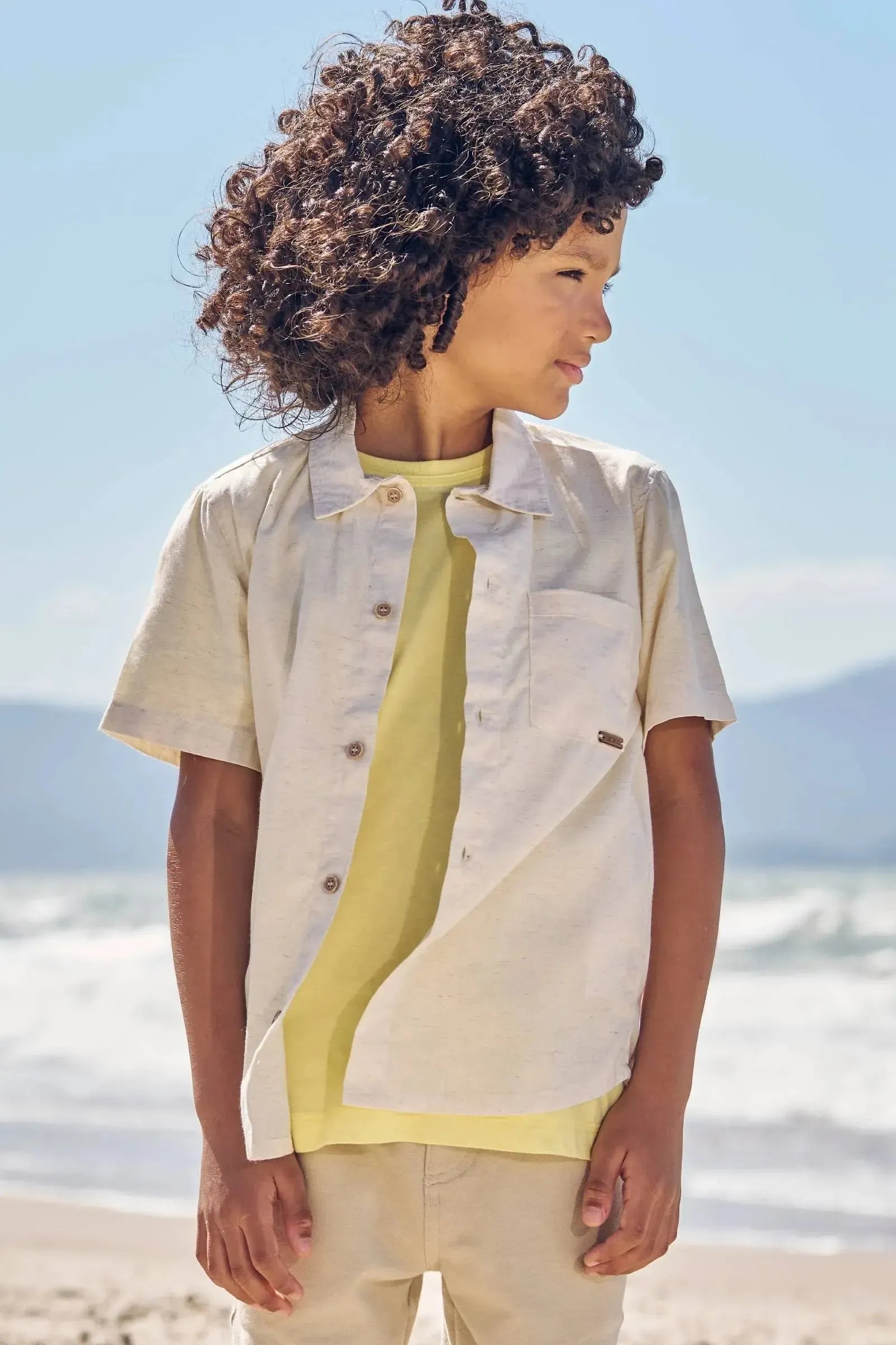 Camisa em Linho Deluxe 83344 LucBoo Infantil Menino