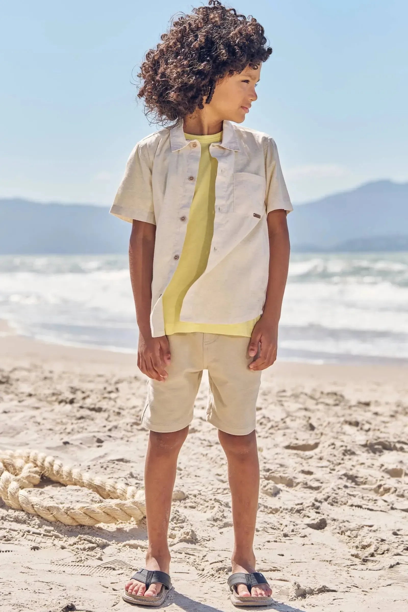 Camisa em Linho Deluxe 83344 LucBoo Infantil Menino