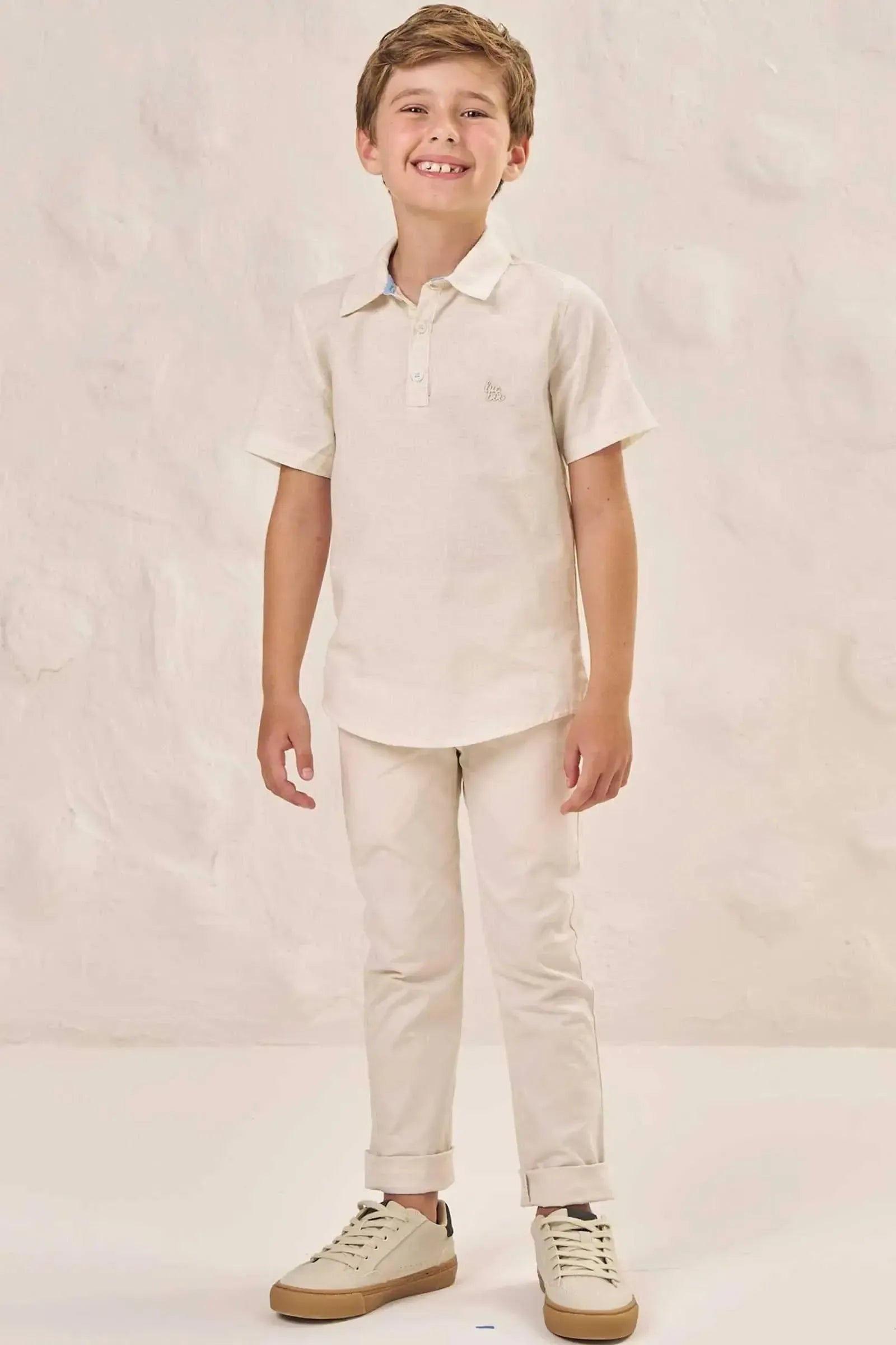 Camisa em Linho Deluxe 86941 LucBoo Infantil Menino