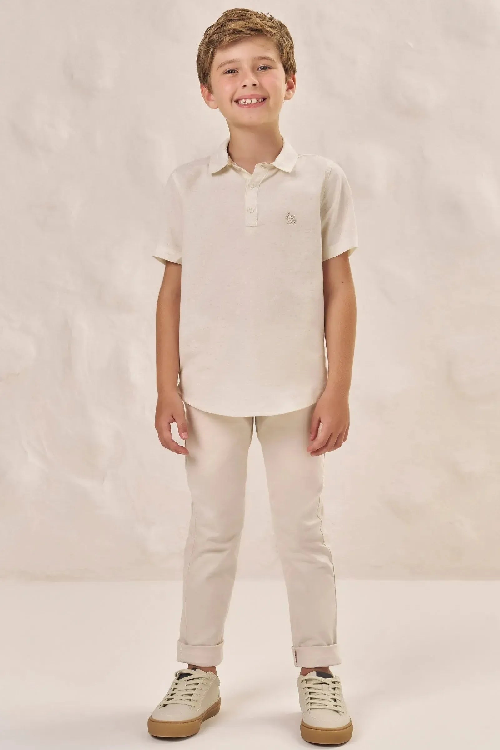 Camisa em Linho Deluxe 86941 LucBoo Infantil Menino