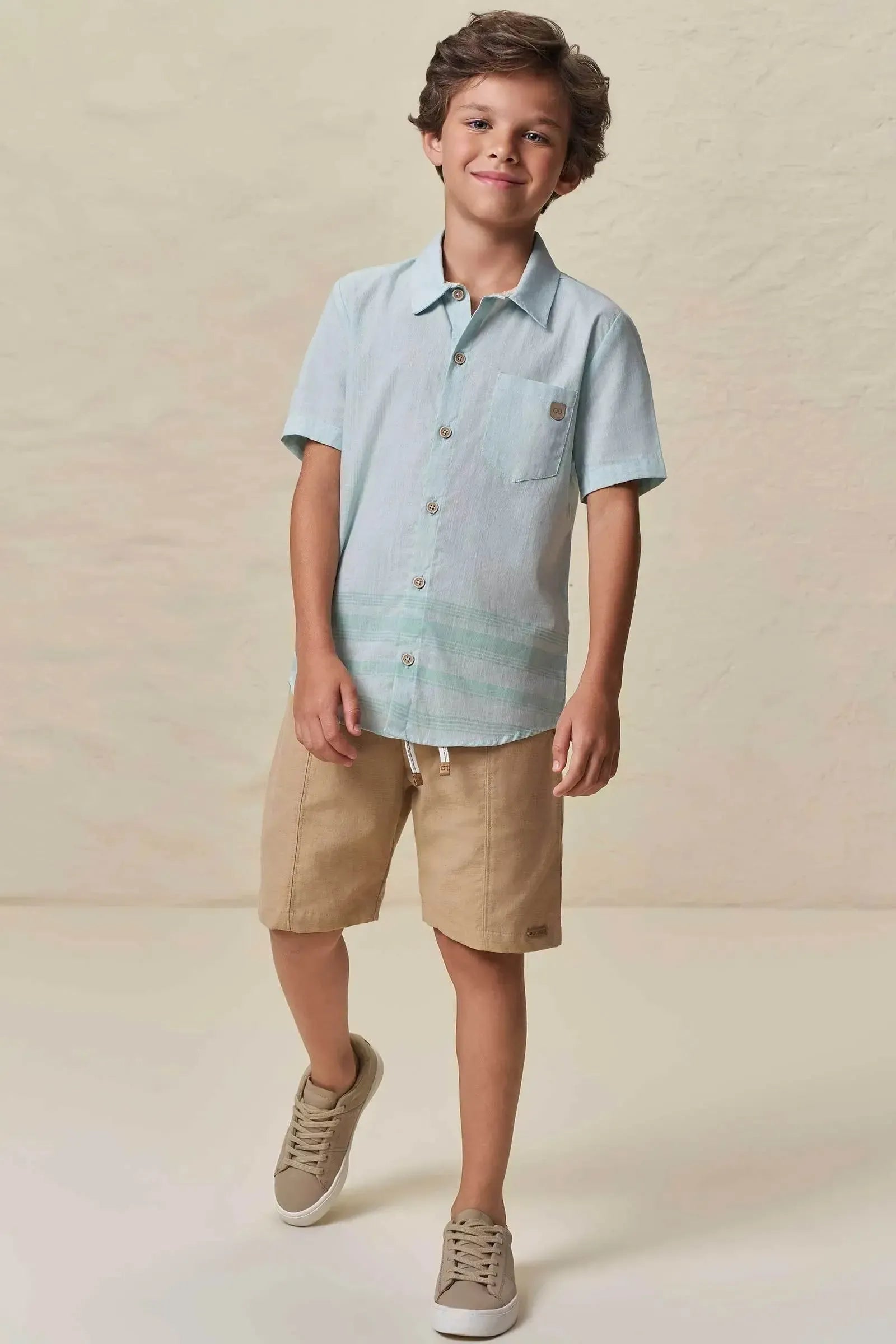 Camisa em Linho Verano 99008 LucBoo Infantil Menino