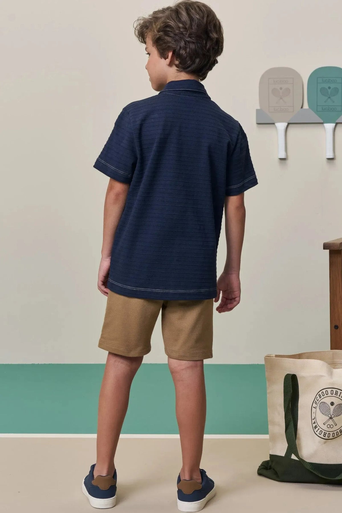 Camisa em Malha Textura 98428 LucBoo Infantil Menino