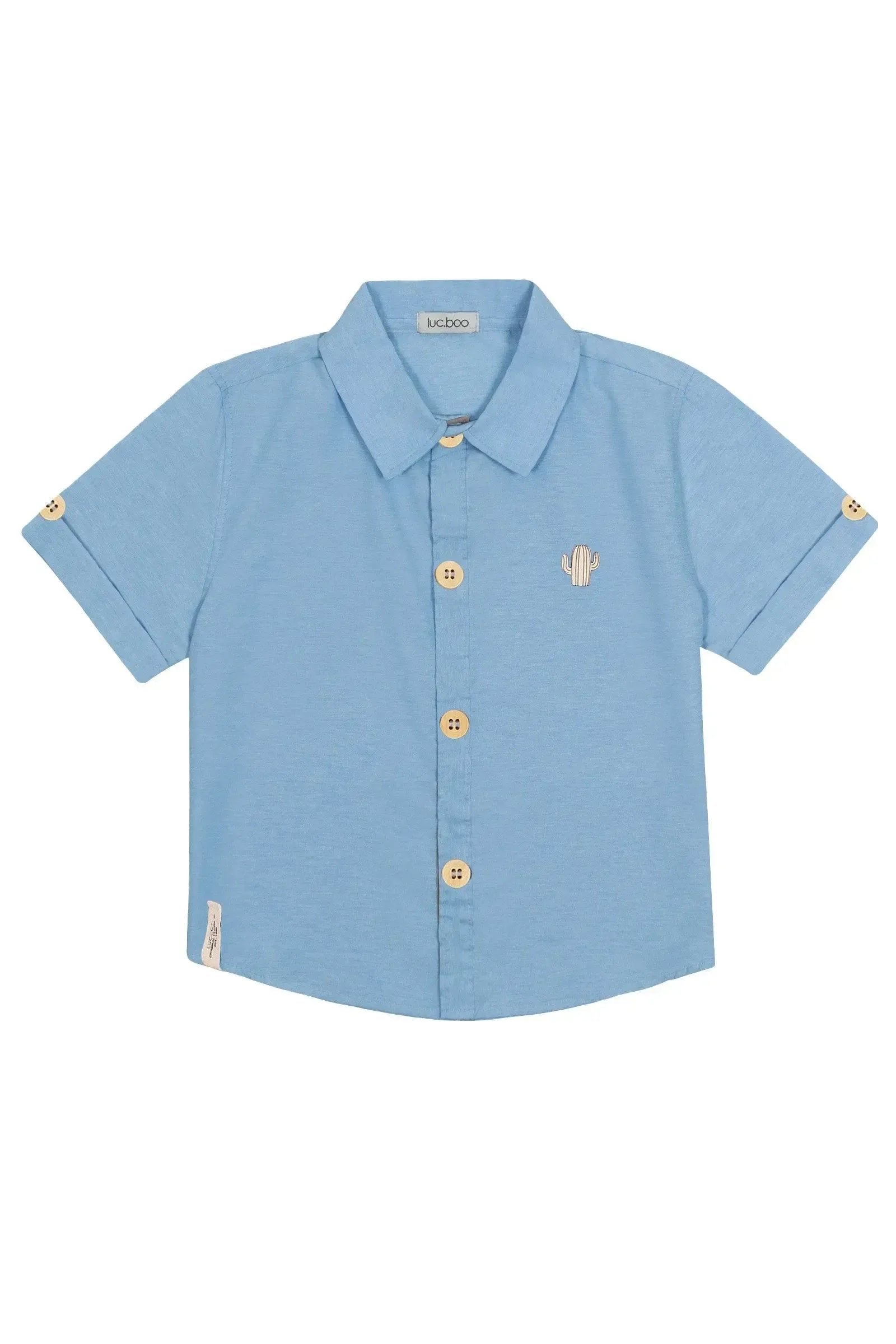 Camisa em Tecido Mesclado 86846 LucBoo Bebê Menino