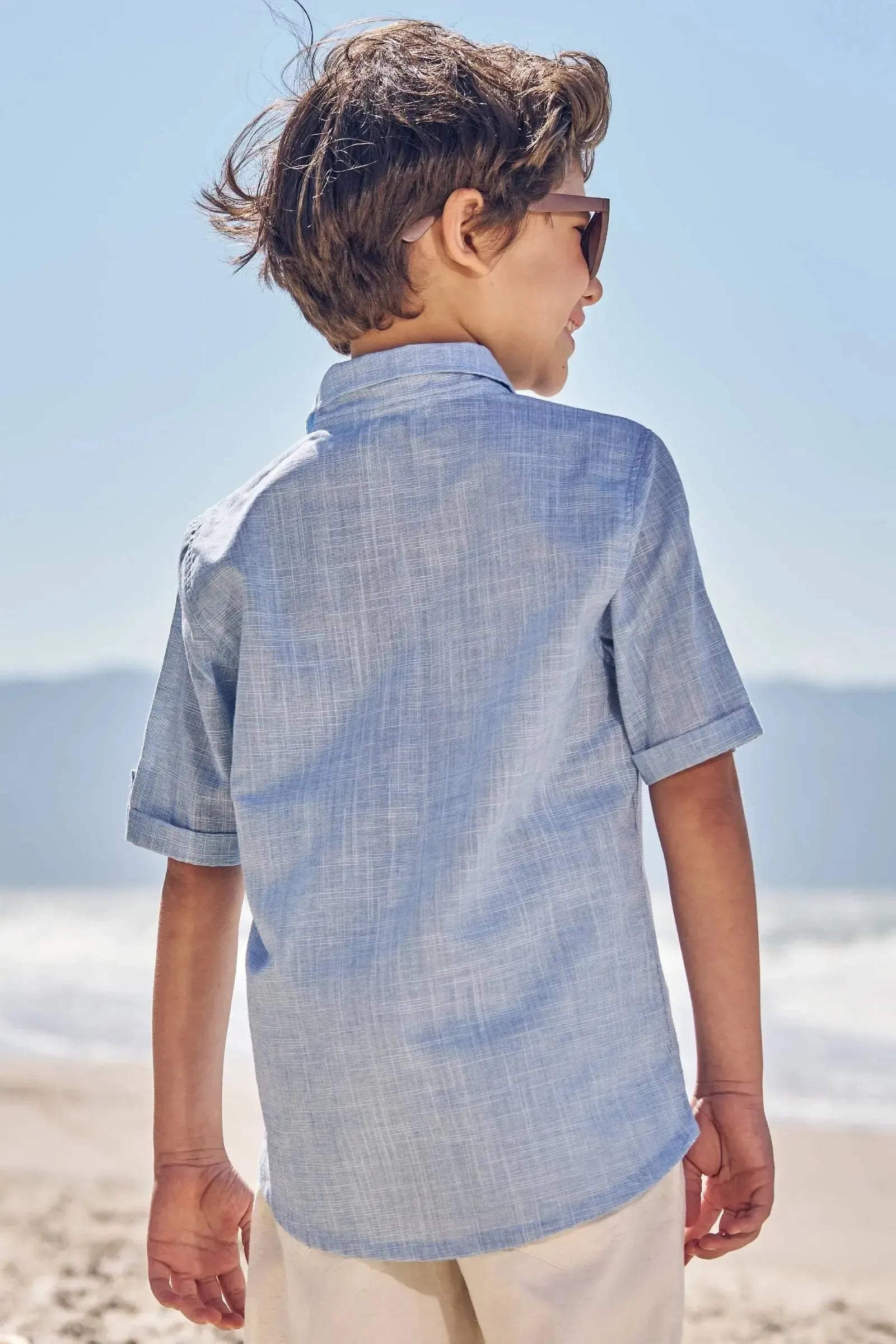Camisa em Tecido Verano Chambray 83343 LucBoo Infantil Menino