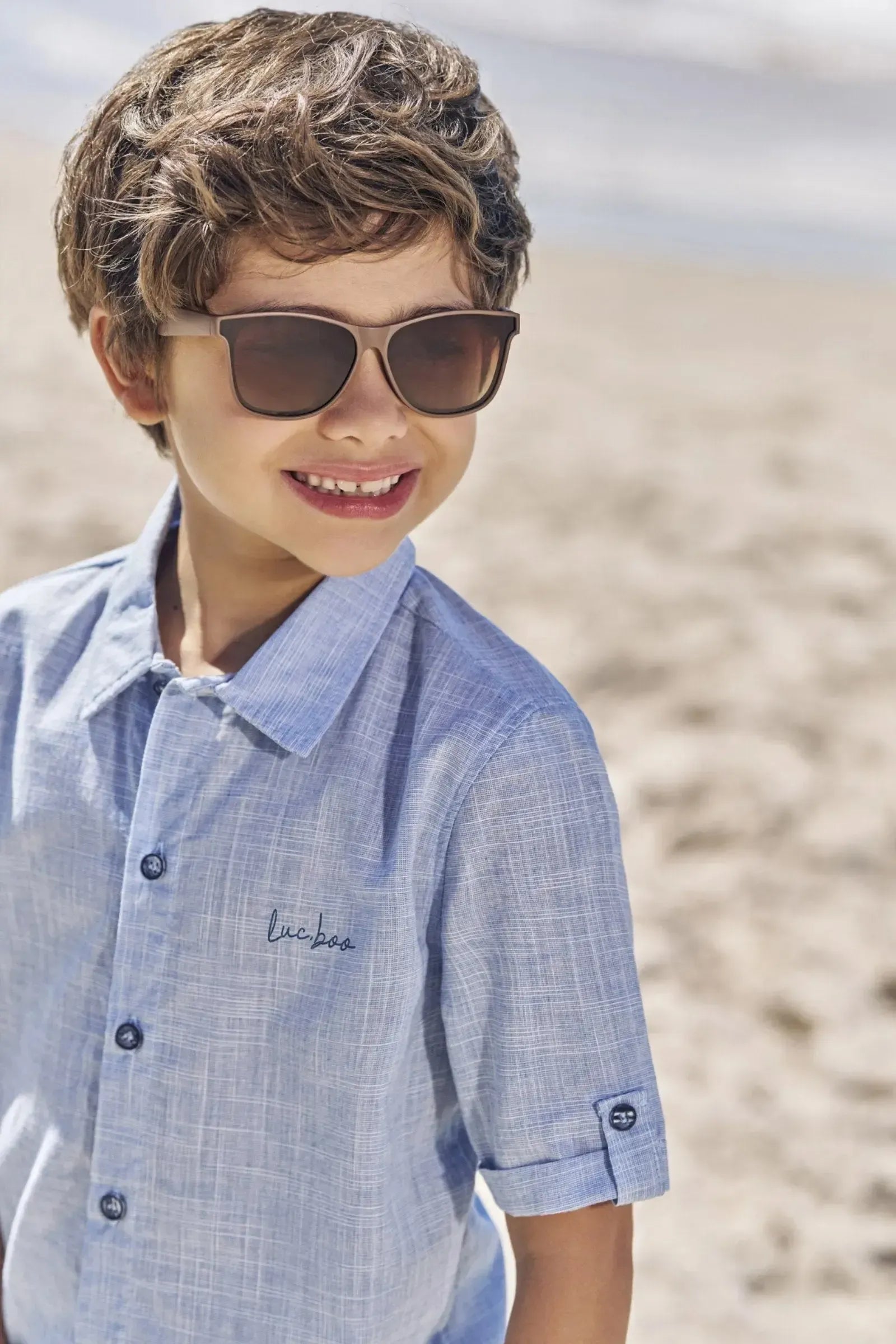Camisa em Tecido Verano Chambray 83343 LucBoo Infantil Menino