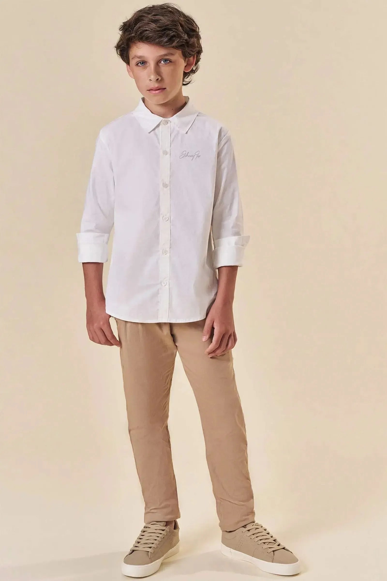 Camisa em Tricoline com Elastano 83573 Johnny Fox Teen Menino