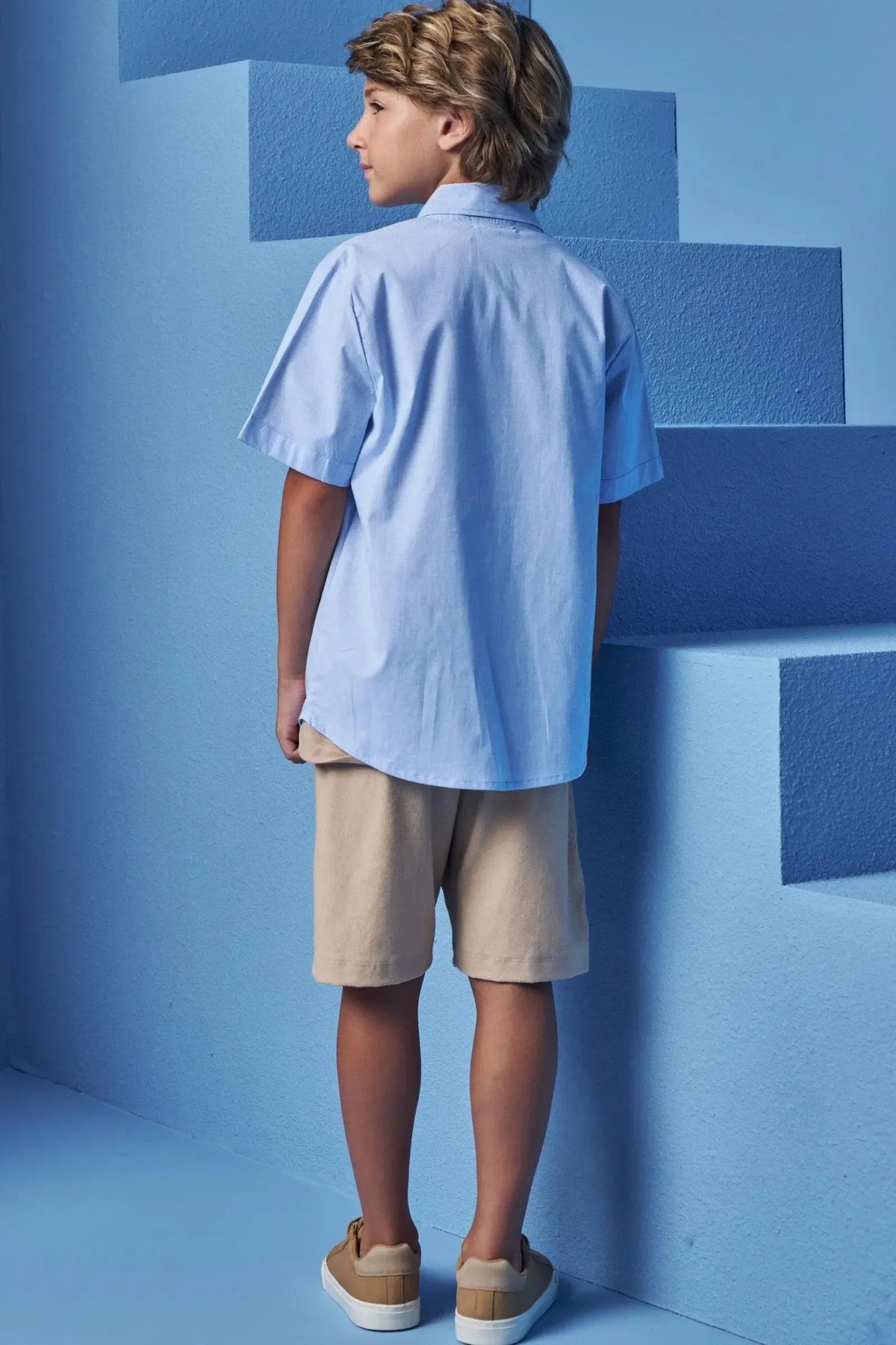 Camisa em Tricoline Listrada Andes 98815 Johnny Fox Teen Menino